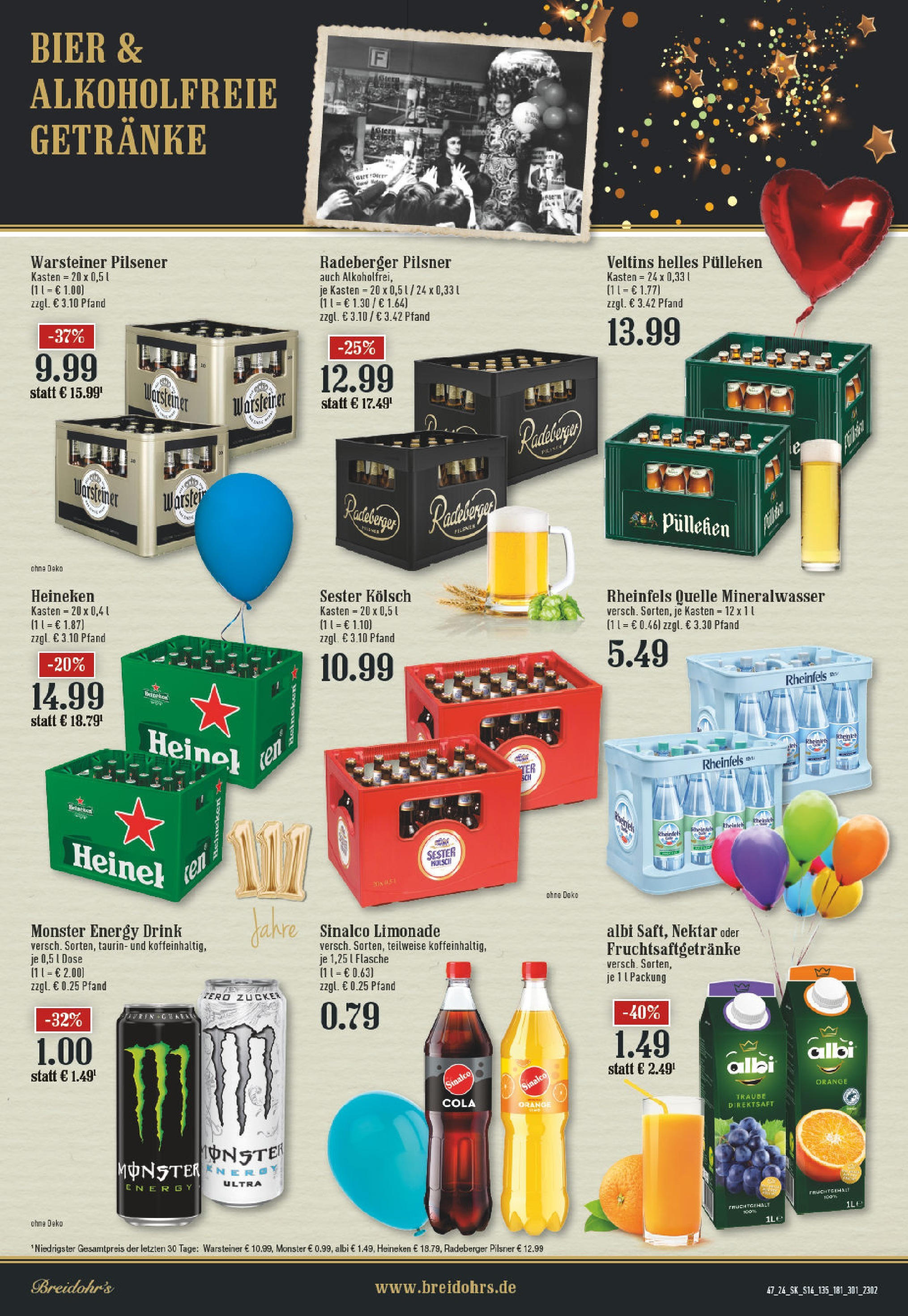 Edeka - EDEKA: Wochenangebote (ab 17.11.2024) » Angebote Online | Seite: 14 | Produkte: Heineken, Monster, Zucker, Veltins