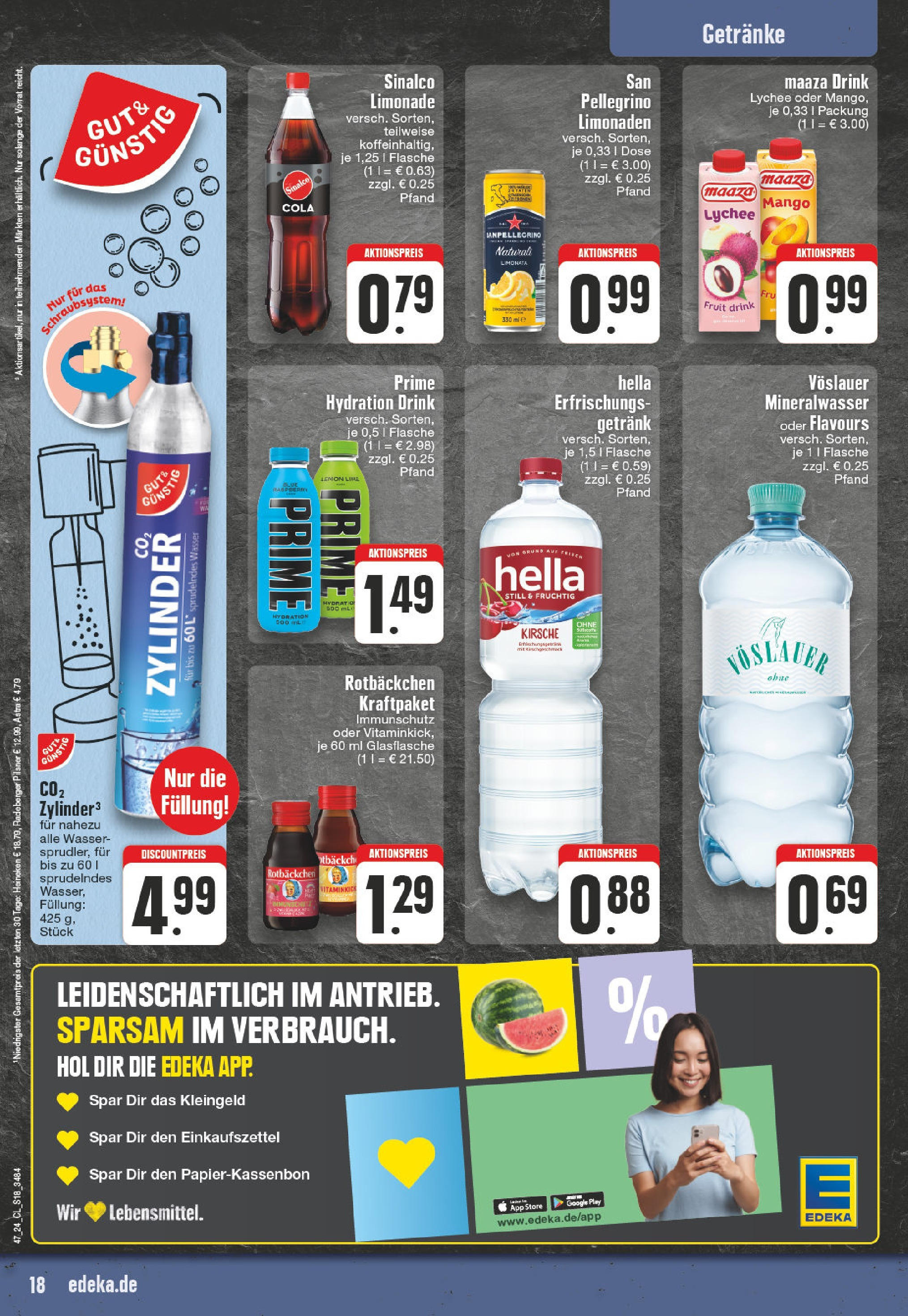 Edeka - EDEKA: Wochenangebote (ab 17.11.2024) » Angebote Online | Seite: 18 | Produkte: Astra, Limonade, Wasser, Hella