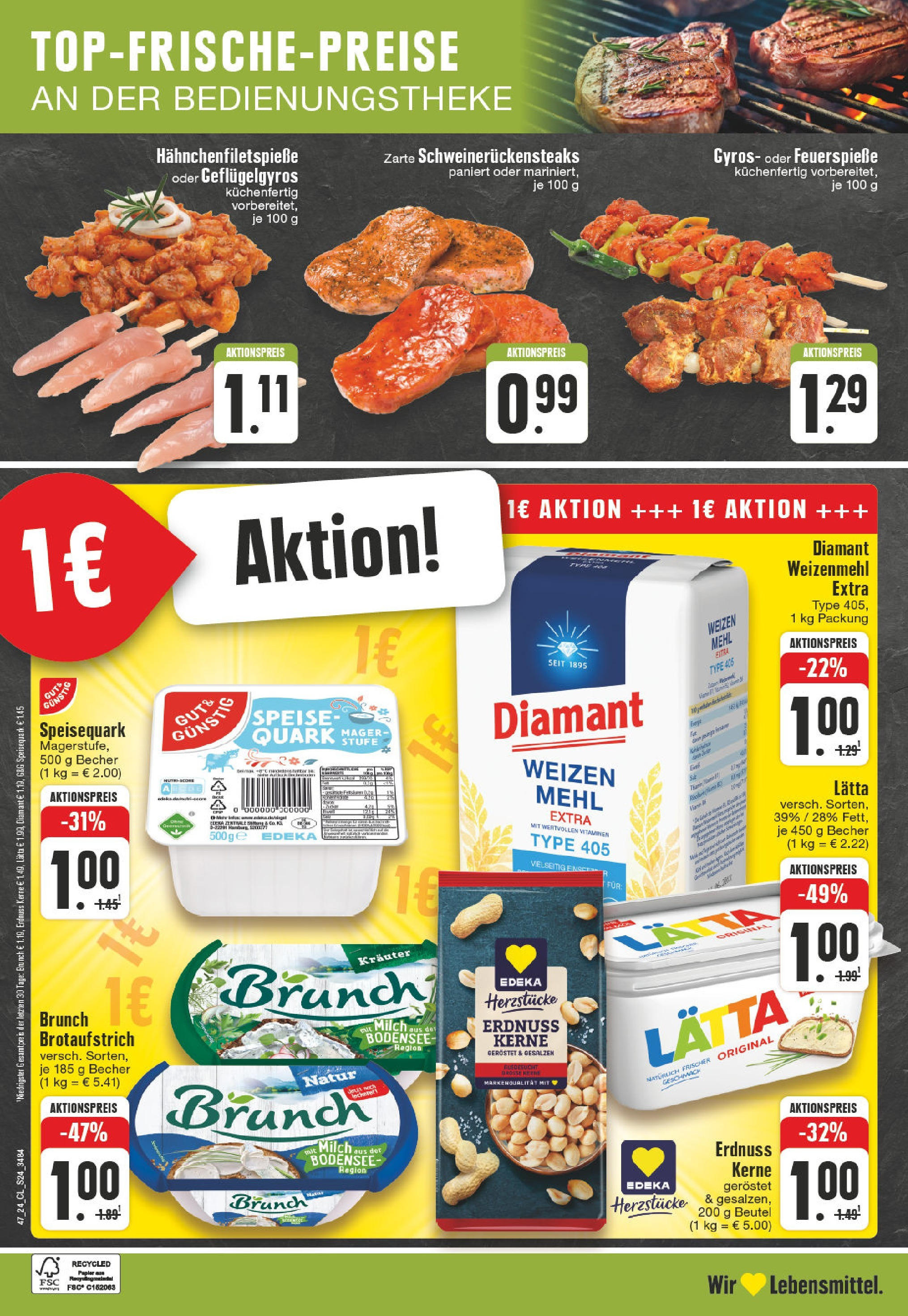 Edeka - EDEKA: Wochenangebote (ab 17.11.2024) » Angebote Online | Seite: 24 | Produkte: Mehl, Milch, Weizenmehl, Gyros