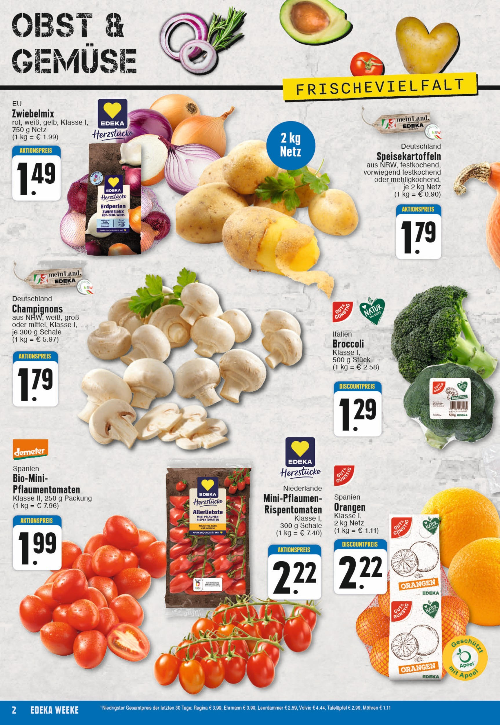 Edeka - EDEKA: Wochenangebote (ab 17.11.2024) » Angebote Online | Seite: 2 | Produkte: Champignons, Gemüse, Obst, Volvic