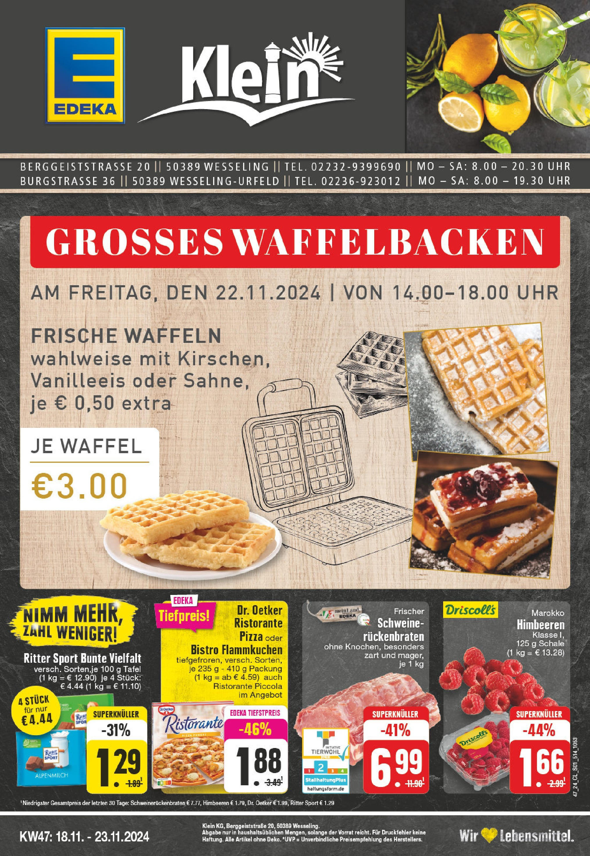 Edeka - EDEKA: Wochenangebote (ab 17.11.2024) » Angebote Online | Seite: 1 | Produkte: Ritter sport, Waffeln, Pizza, Uhr