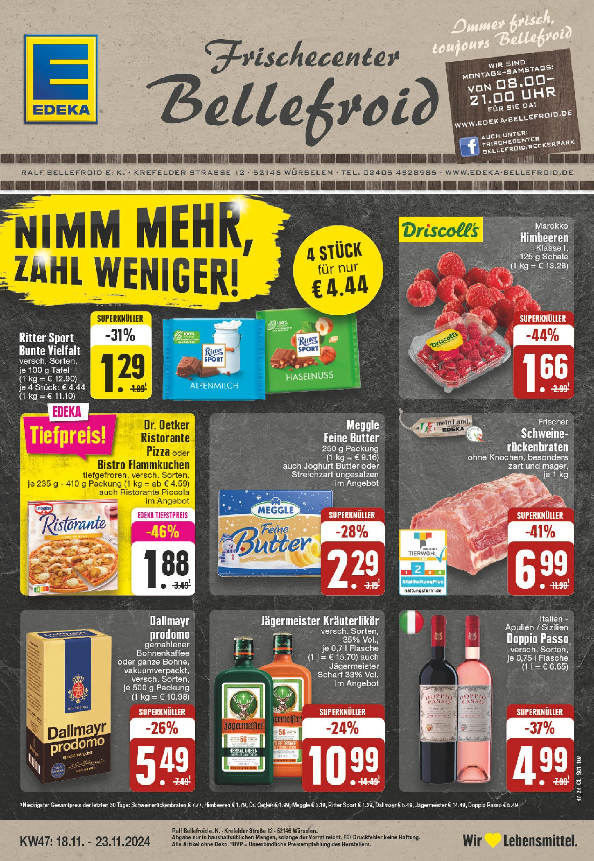 Edeka - EDEKA: Wochenangebote (ab 17.11.2024) » Angebote Online | Seite: 1 | Produkte: Ristorante, Butter, Joghurt, Pizza