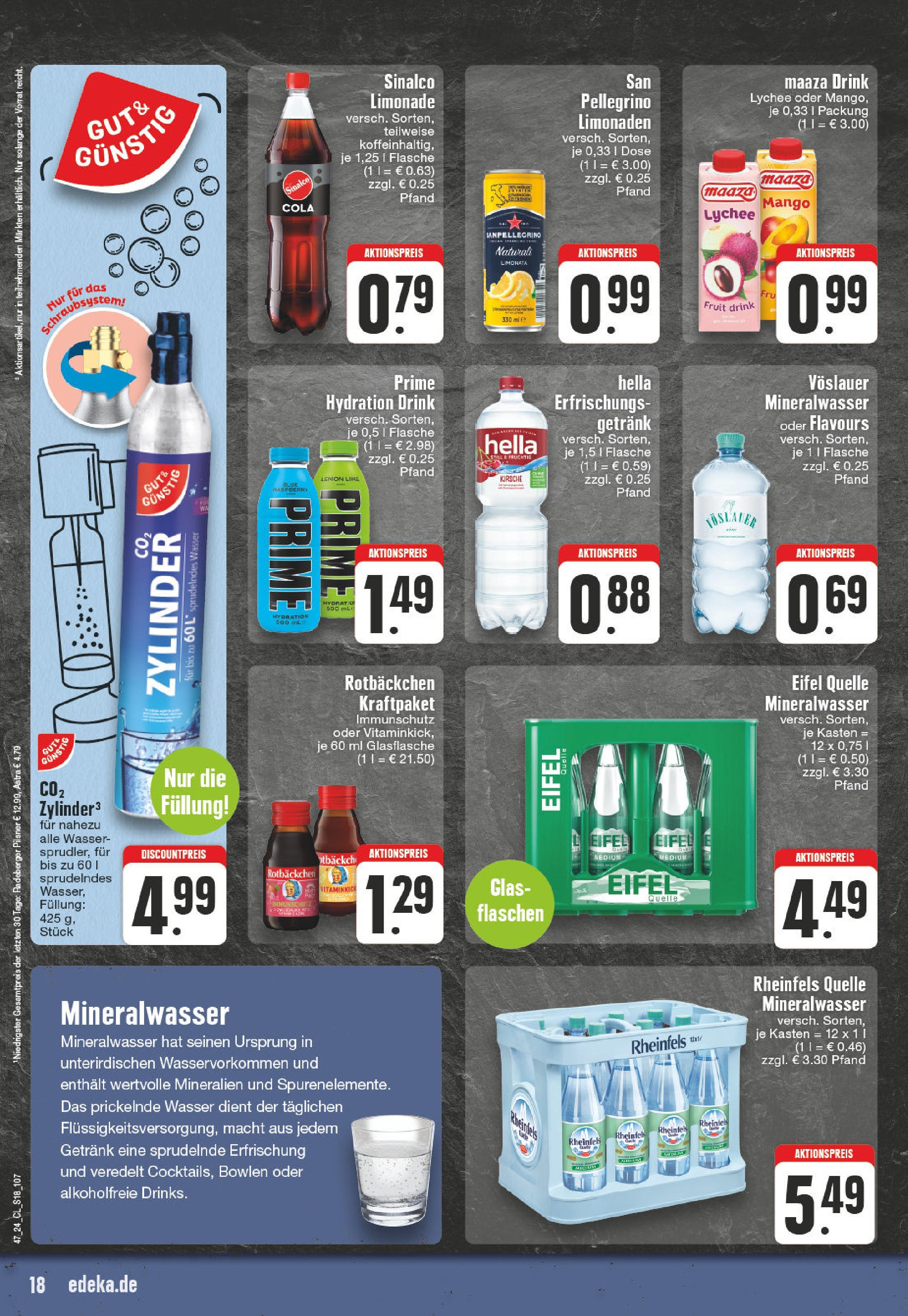 Edeka - EDEKA: Wochenangebote (ab 17.11.2024) » Angebote Online | Seite: 18 | Produkte: Astra, Mineralwasser, Hella, Rheinfels quelle