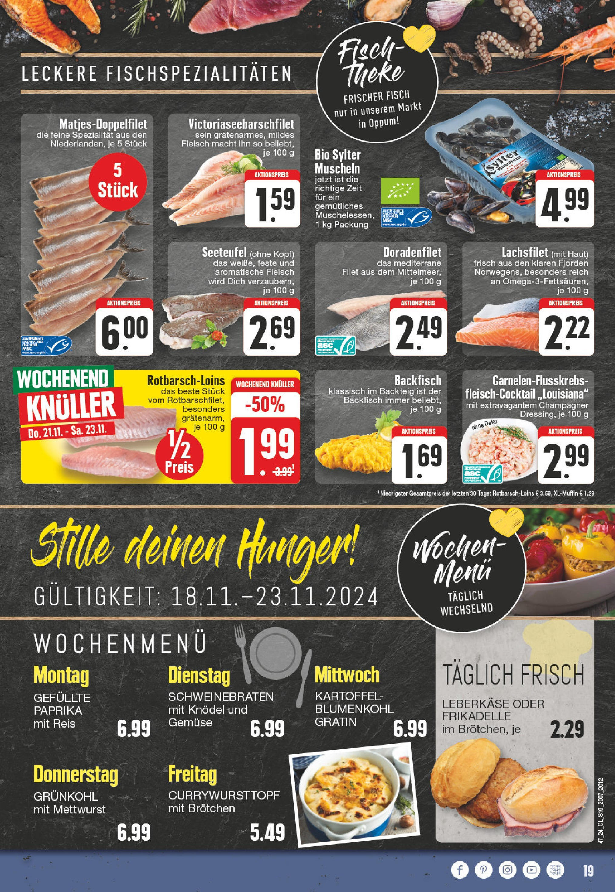 Edeka - EDEKA: Wochenangebote (ab 17.11.2024) » Angebote Online | Seite: 19 | Produkte: Theke, Gemüse, Fleisch, Leberkase