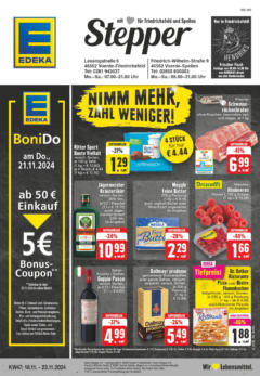 Edeka - EDEKA: Wochenangebote - gültig ab dem 17.11.2024 | Seite: 1 | Produkte: Stepper, Fisch, Jägermeister, Dallmayr prodomo