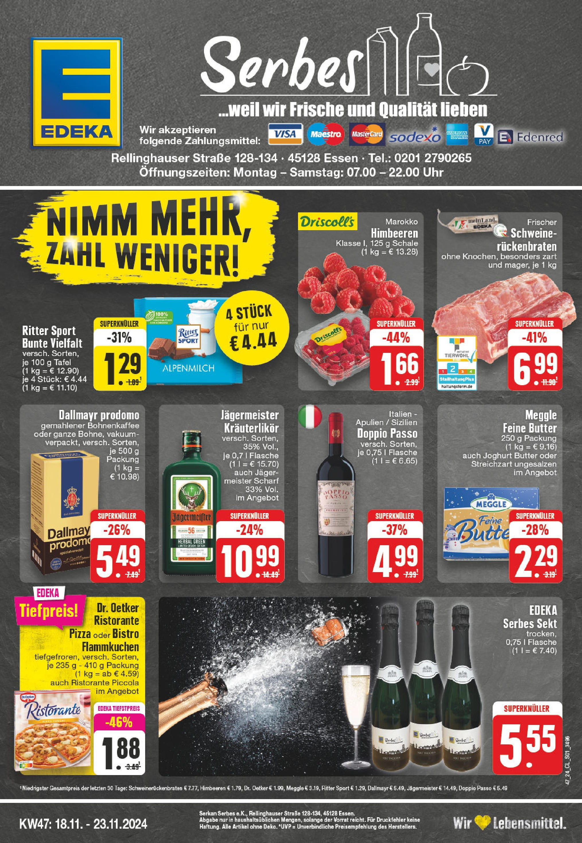 Edeka - EDEKA: Wochenangebote (ab 17.11.2024) » Angebote Online | Seite: 1 | Produkte: Butter, Joghurt, Dallmayr, Pizza