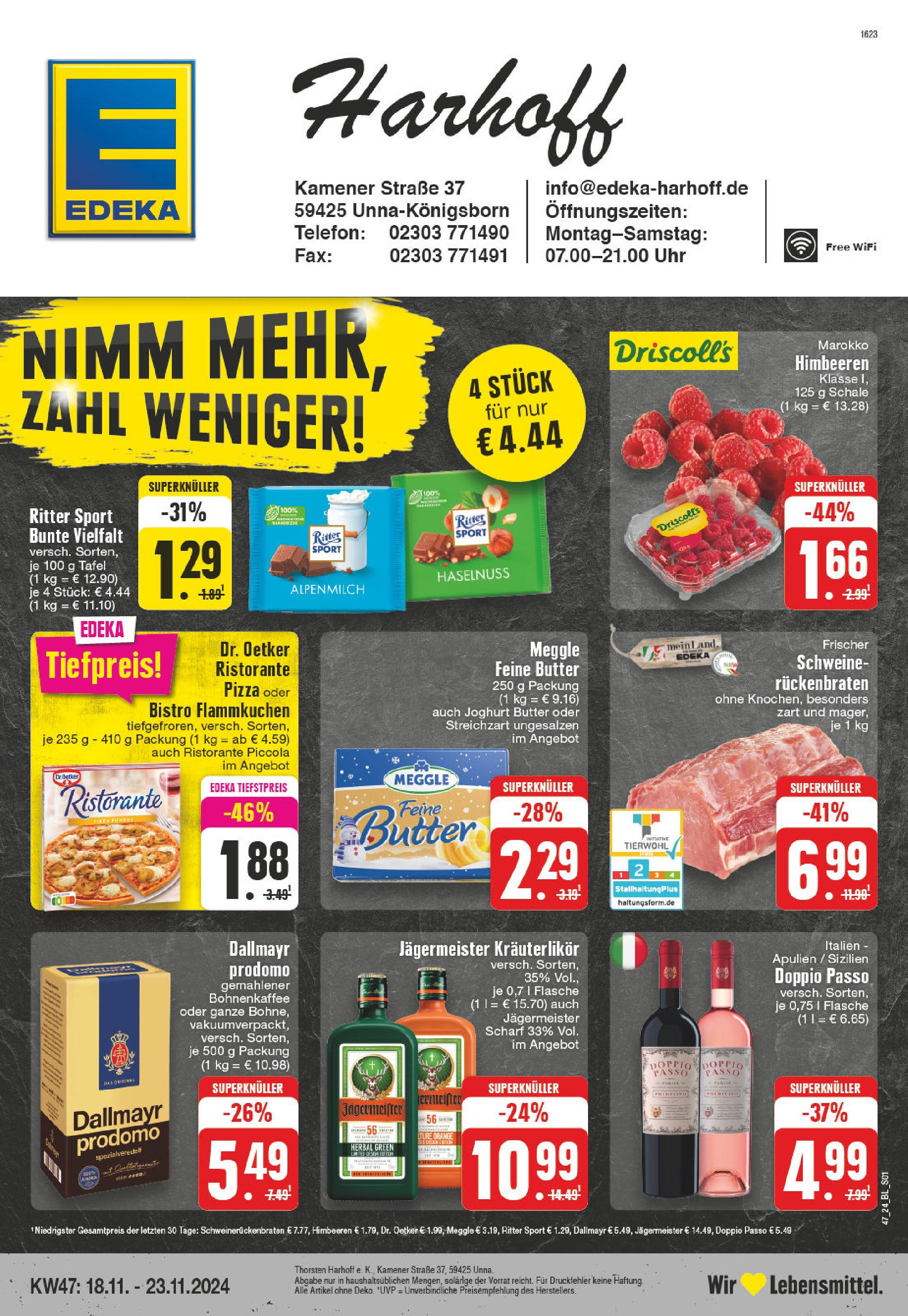 Edeka - EDEKA: Wochenangebote (ab 17.11.2024) » Angebote Online | Seite: 1 | Produkte: Butter, Ritter sport, Pizza, Telefon