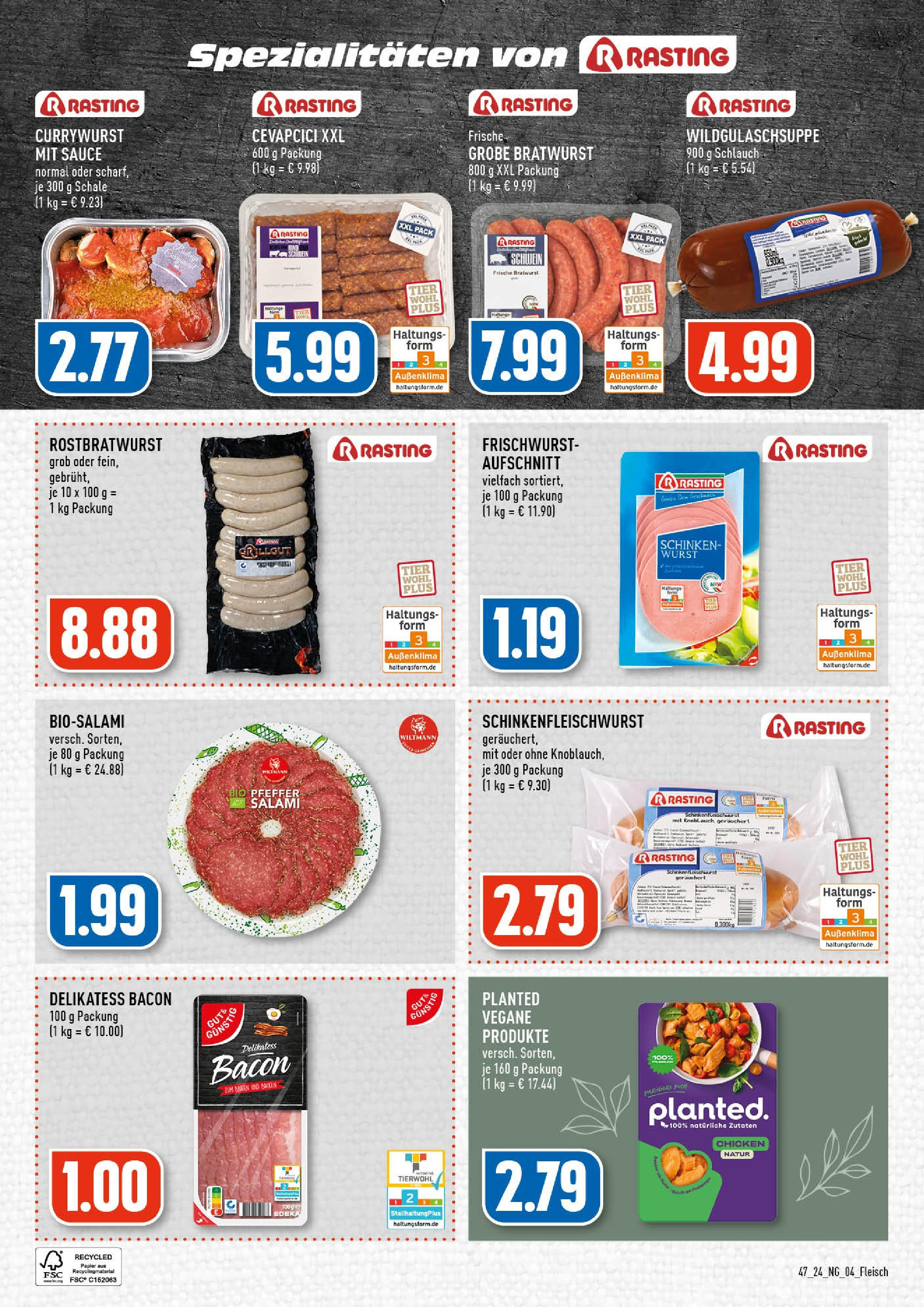 Edeka - EDEKA: Wochenangebote (ab 17.11.2024) » Angebote Online | Seite: 4 | Produkte: Bratwurst, Cevapcici, Schinken