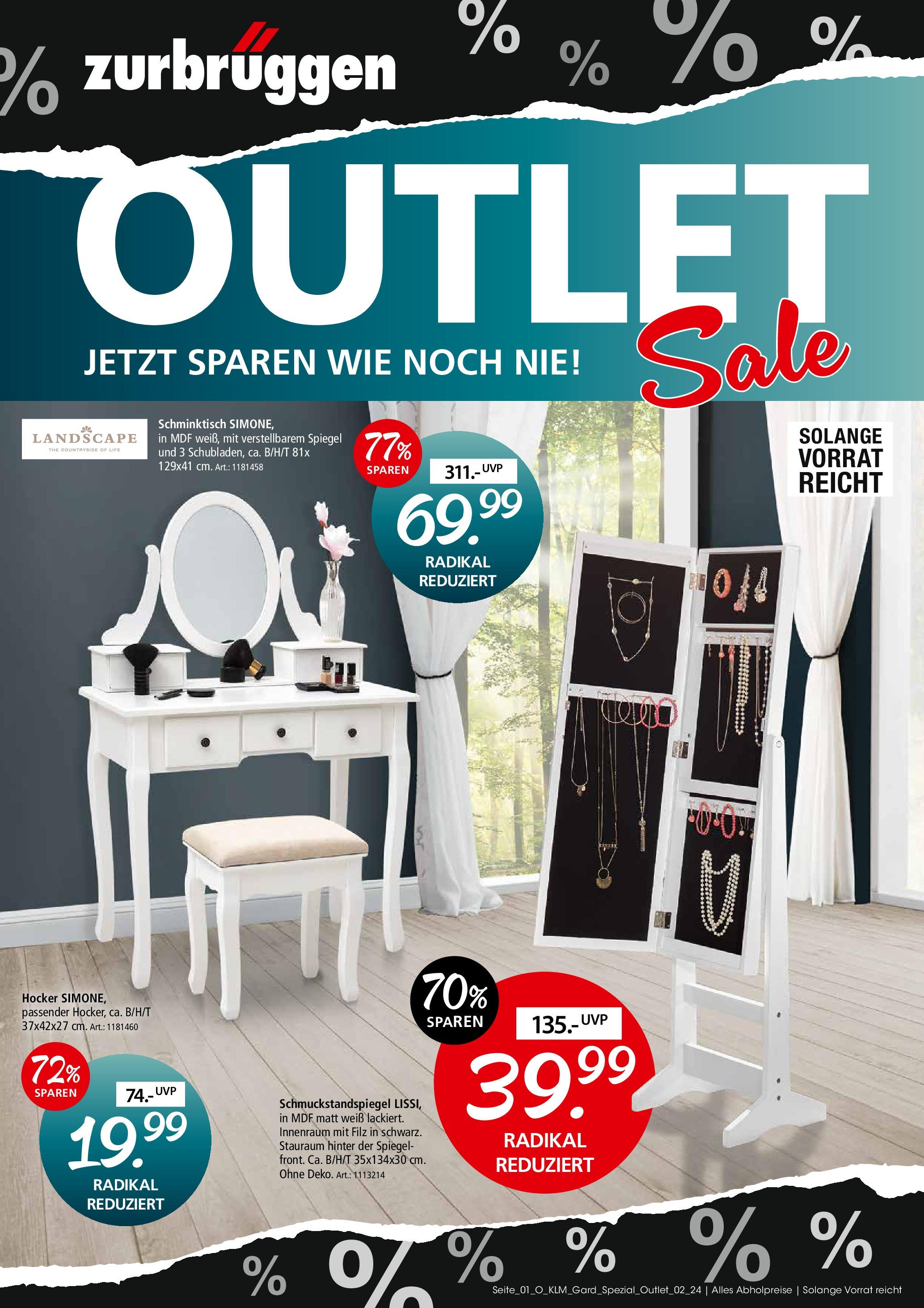 Zurbrüggen BLACK FRIDAY Prospekt von 14.11.2024 | Seite: 1 | Produkte: Hocker, Schminktisch, Spiegel