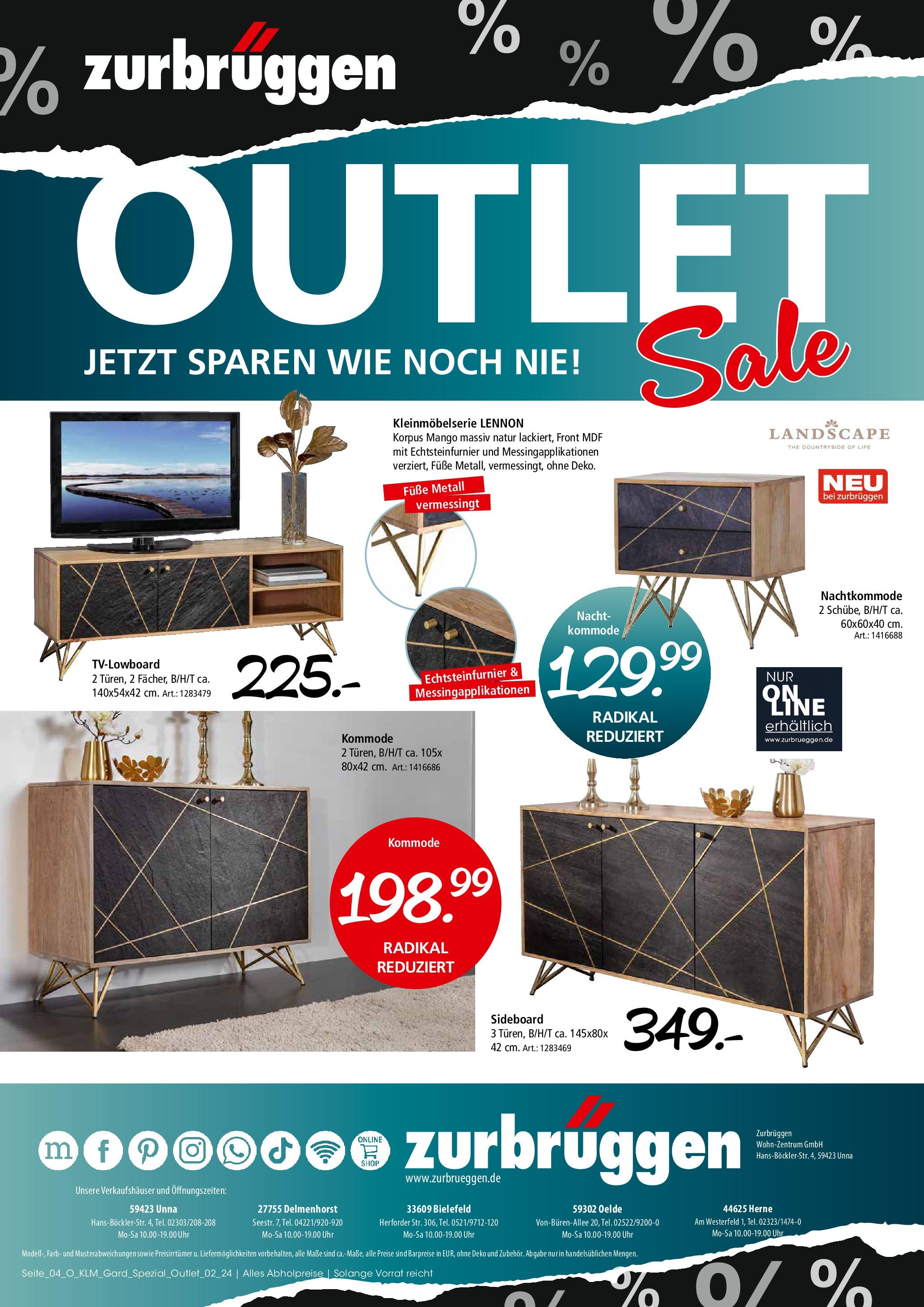 Zurbrüggen BLACK FRIDAY Prospekt von 14.11.2024 | Seite: 4 | Produkte: Sideboard, Kommode, Mango, Uhr