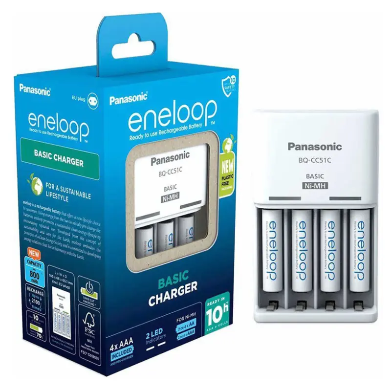 ЗАРЯДНО УСТРОЙСТВО С БАТЕРИИ PANASONIC ENELOOP BASIC AA 1900mAh