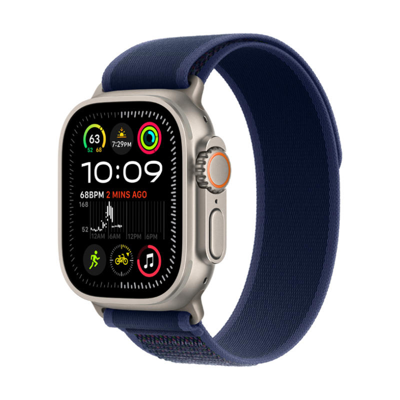 Смарт часовник APPLE WATCH ULTRA 2 CELL NATURAL TITANIUM BLUE TRAIL LOOP M/L MX4L3 49 MM, GPS, WLAN, ПУЛСОМЕР, SPO2