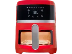 Koenic KAF 41324 R Airfryer Heißluftfritteuse mit Sichtfenster (3,7 l, 1300 Watt, Rot)