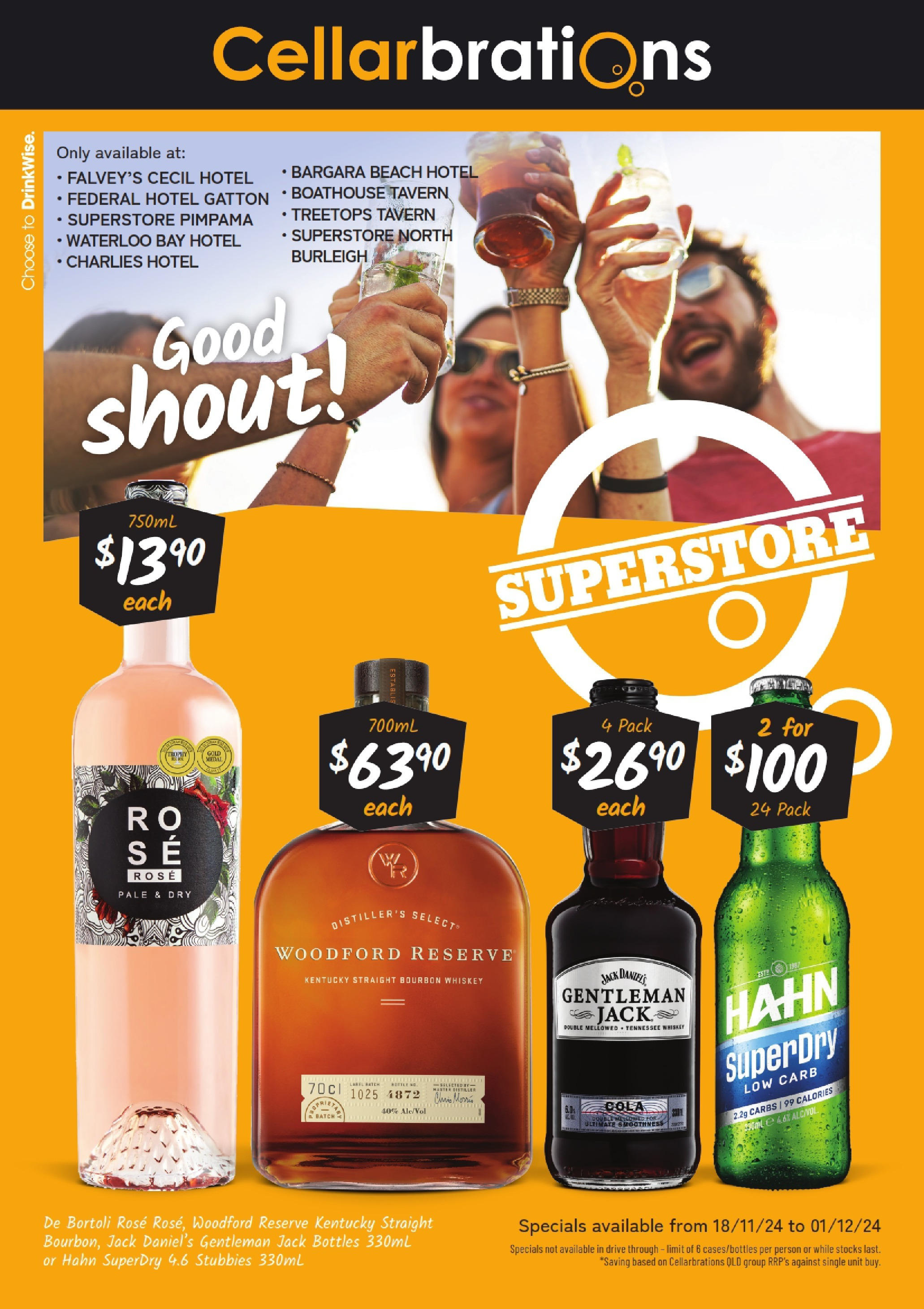 Cellarbrations - Good Shout - QLD 18/11 - 17/11/2024 > weekly / monthly specials | Page: 1 | Products: Bourbon, Whiskey