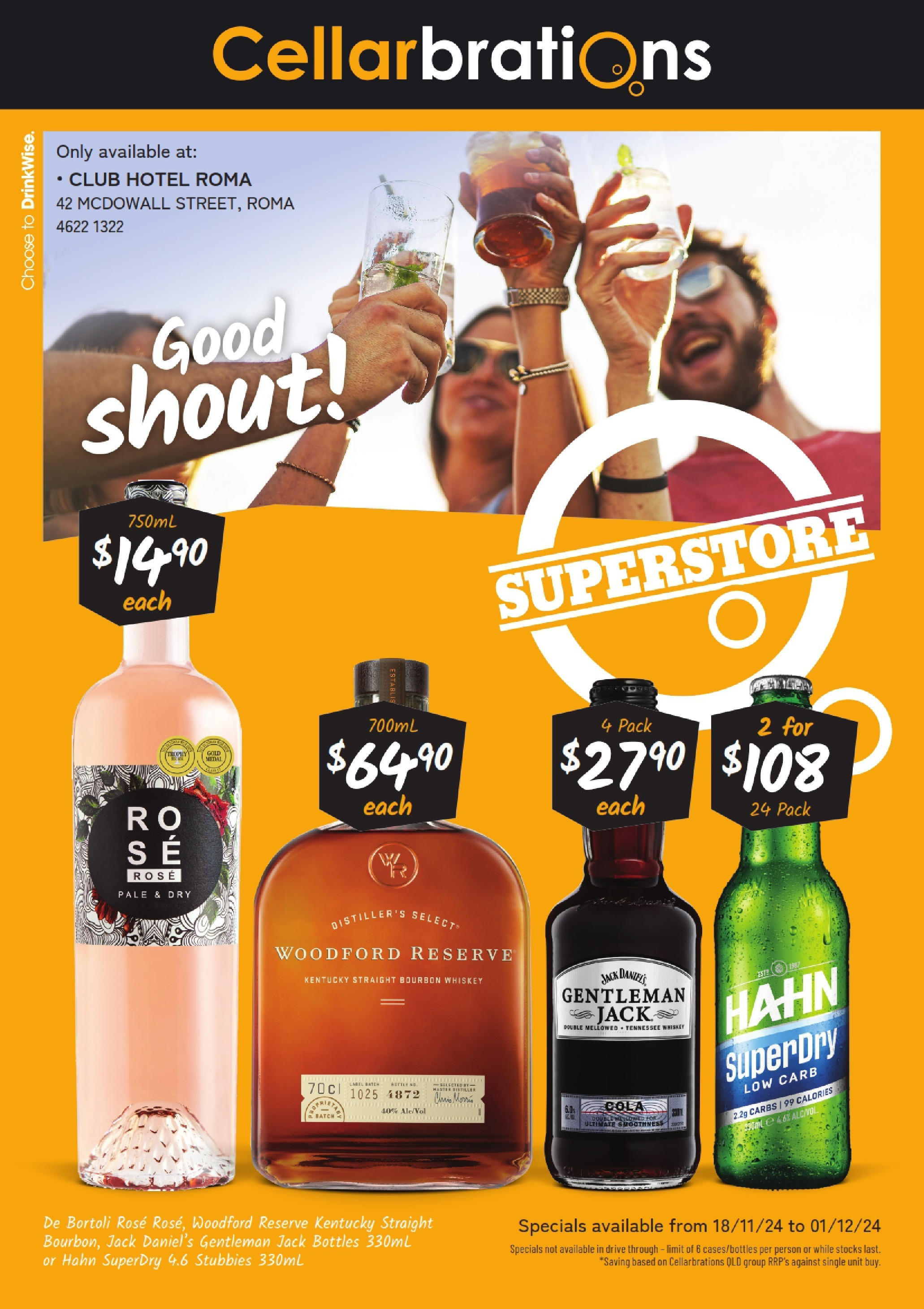 Cellarbrations - Good Shout - QLD 18/11 - 17/11/2024 > weekly / monthly specials | Page: 1 | Products: Bourbon, Whiskey