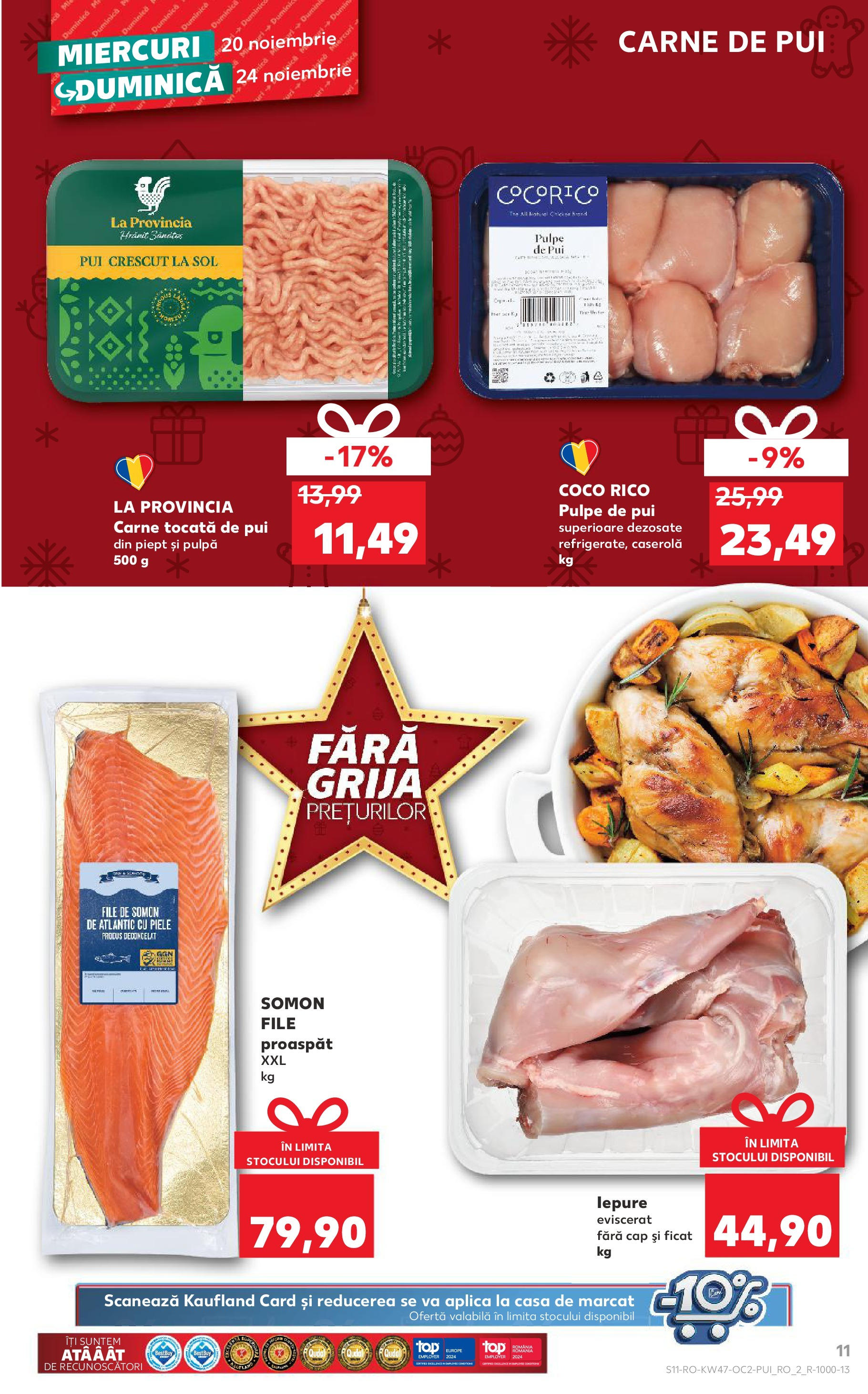 Catalog Kaufland CRĂCIUN de la 20.11.2024 | Pagină: 11 | Produse: Carne De Pui, Carne tocată