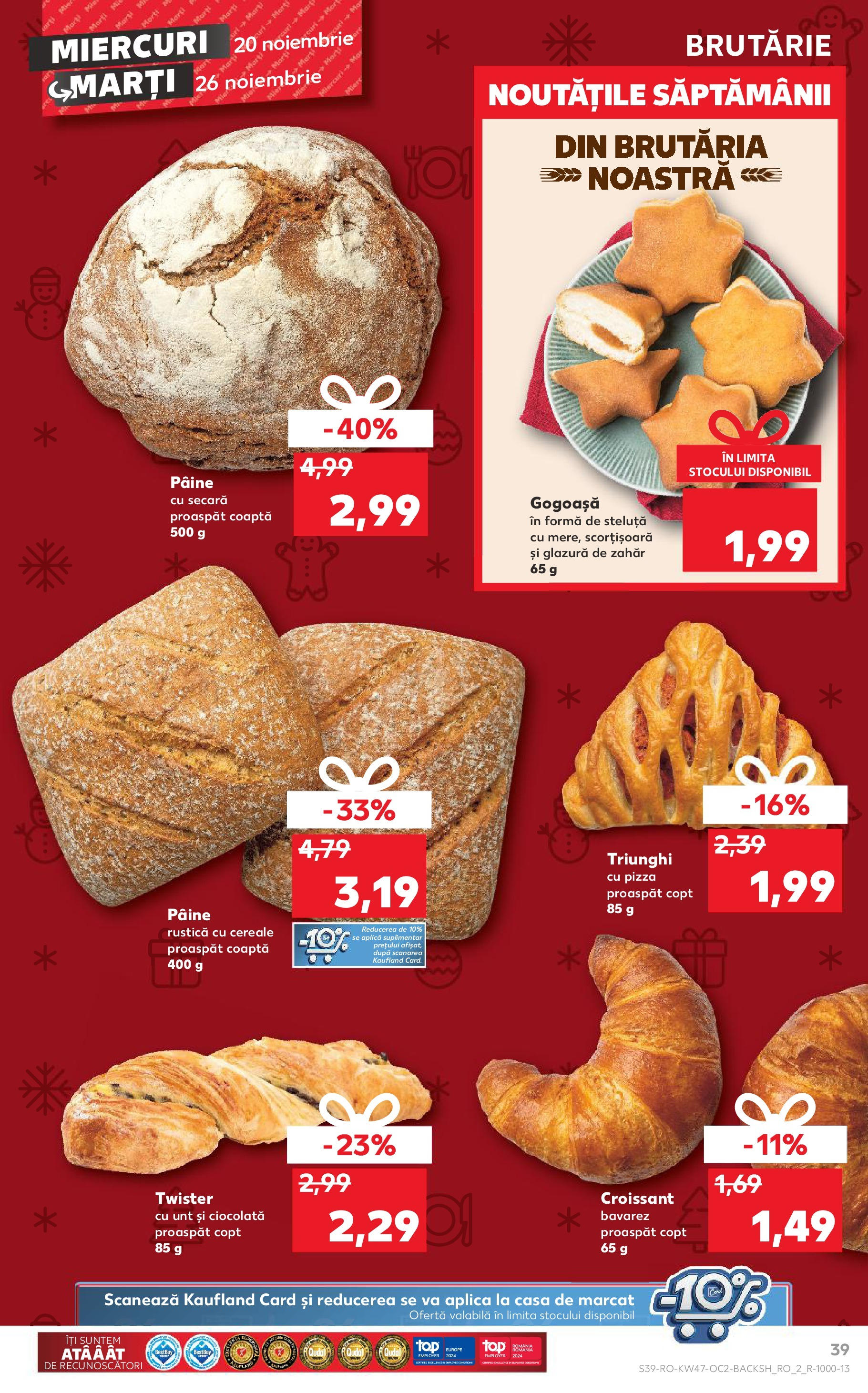 Catalog Kaufland CRĂCIUN de la 20.11.2024 | Pagină: 39 | Produse: Unt, Pâine, Cereale, Zahăr