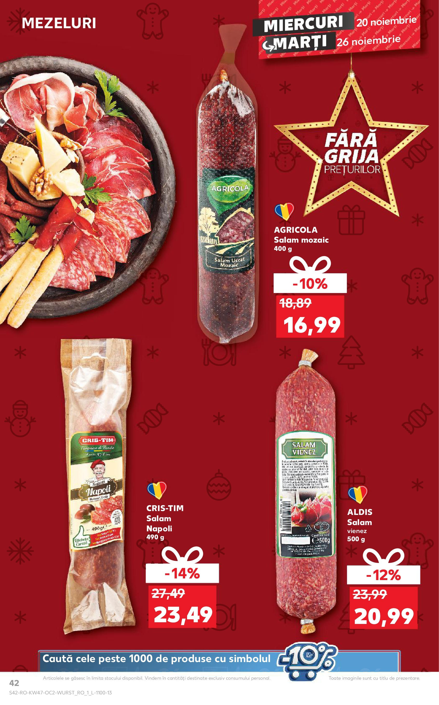 Catalog Kaufland - Sibiu 20.11.2024 - Revista si Oferta | Pagină: 42 | Produse: Salam, Pește