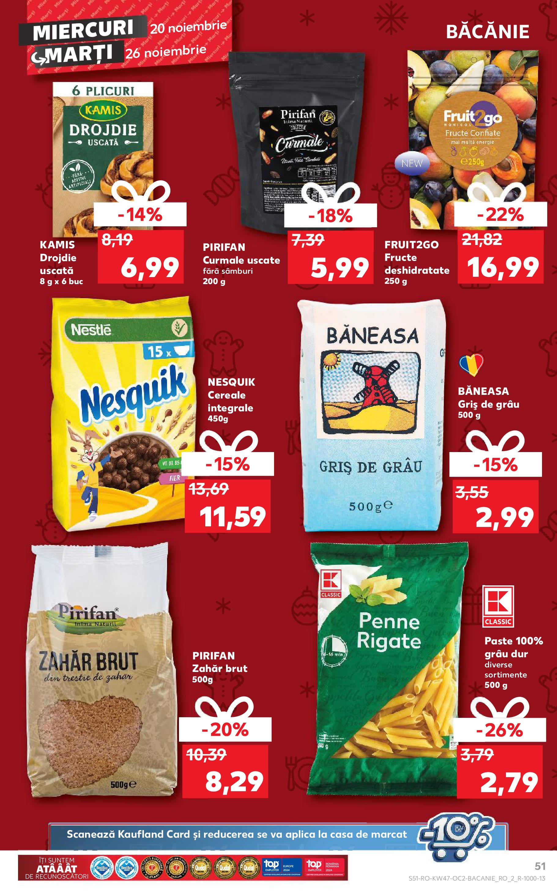 Catalog Kaufland CRĂCIUN de la 20.11.2024 | Pagină: 51 | Produse: Cereale, Paste, Fructe, Zahăr