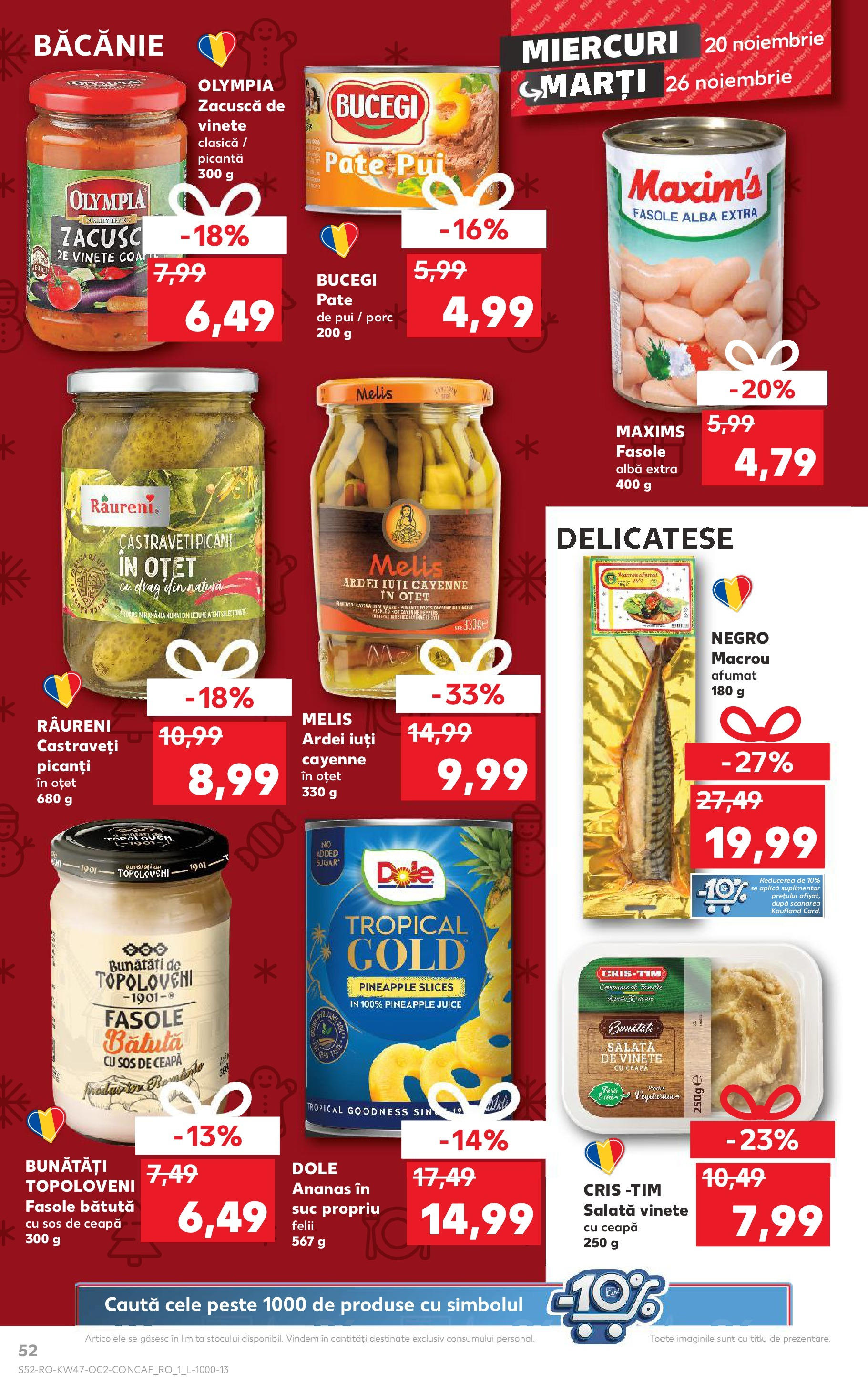 Catalog Kaufland CRĂCIUN de la 20.11.2024 | Pagină: 52 | Produse: Suc, Castraveți, Fasole albă, Sos