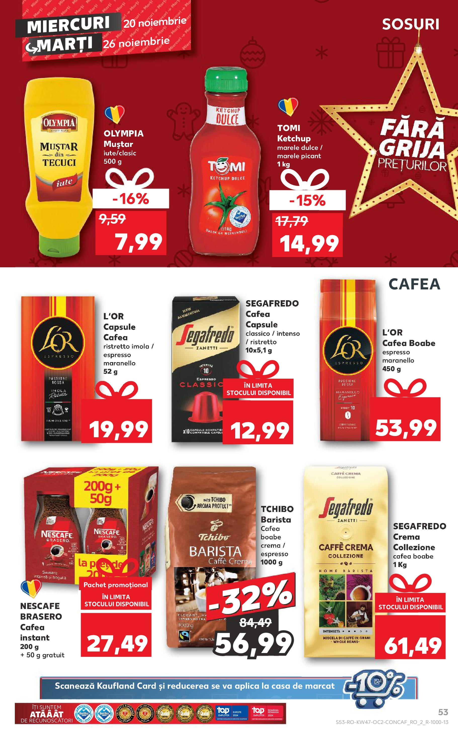 Catalog Kaufland CRĂCIUN de la 20.11.2024 | Pagină: 53 | Produse: Cremă, Cafea, Muștar, Ketchup