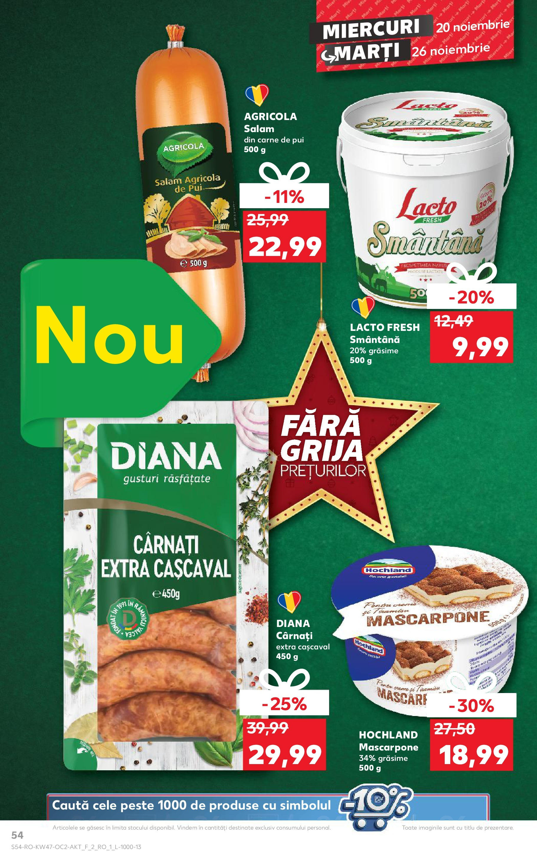 Catalog Kaufland CRĂCIUN de la 20.11.2024 | Pagină: 54 | Produse: Salam, Pește, Mascarpone, Cârnați