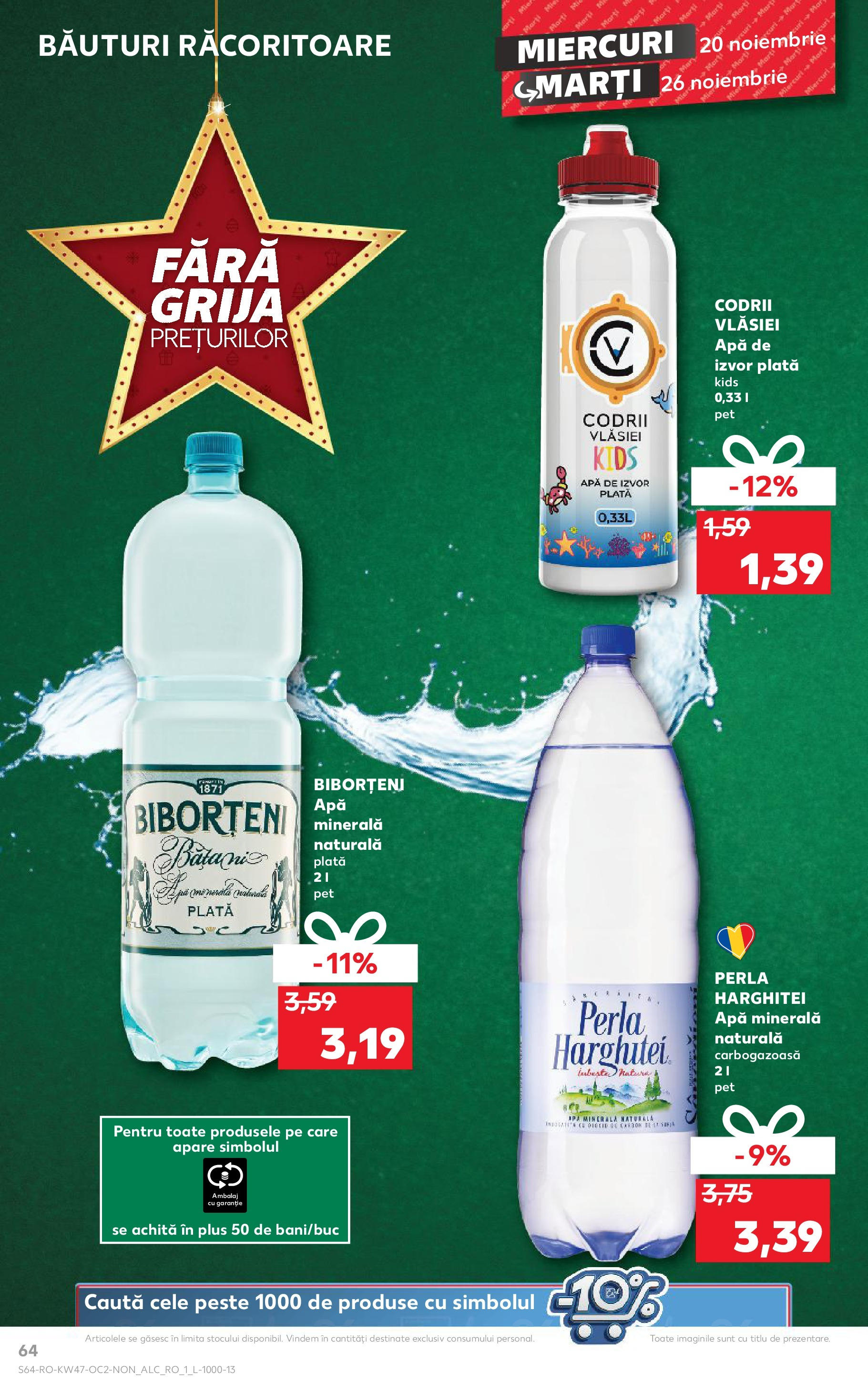 Catalog Kaufland CRĂCIUN de la 20.11.2024 | Pagină: 64 | Produse: Pește, Apă