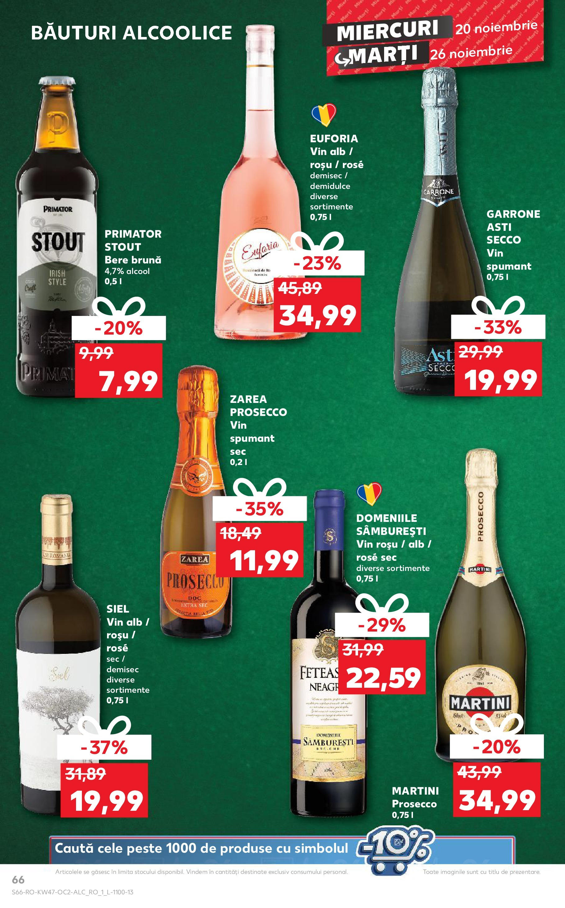 Catalog Kaufland - Sibiu 20.11.2024 - Revista si Oferta | Pagină: 66 | Produse: Prosecco, Vin, Bere, Pește