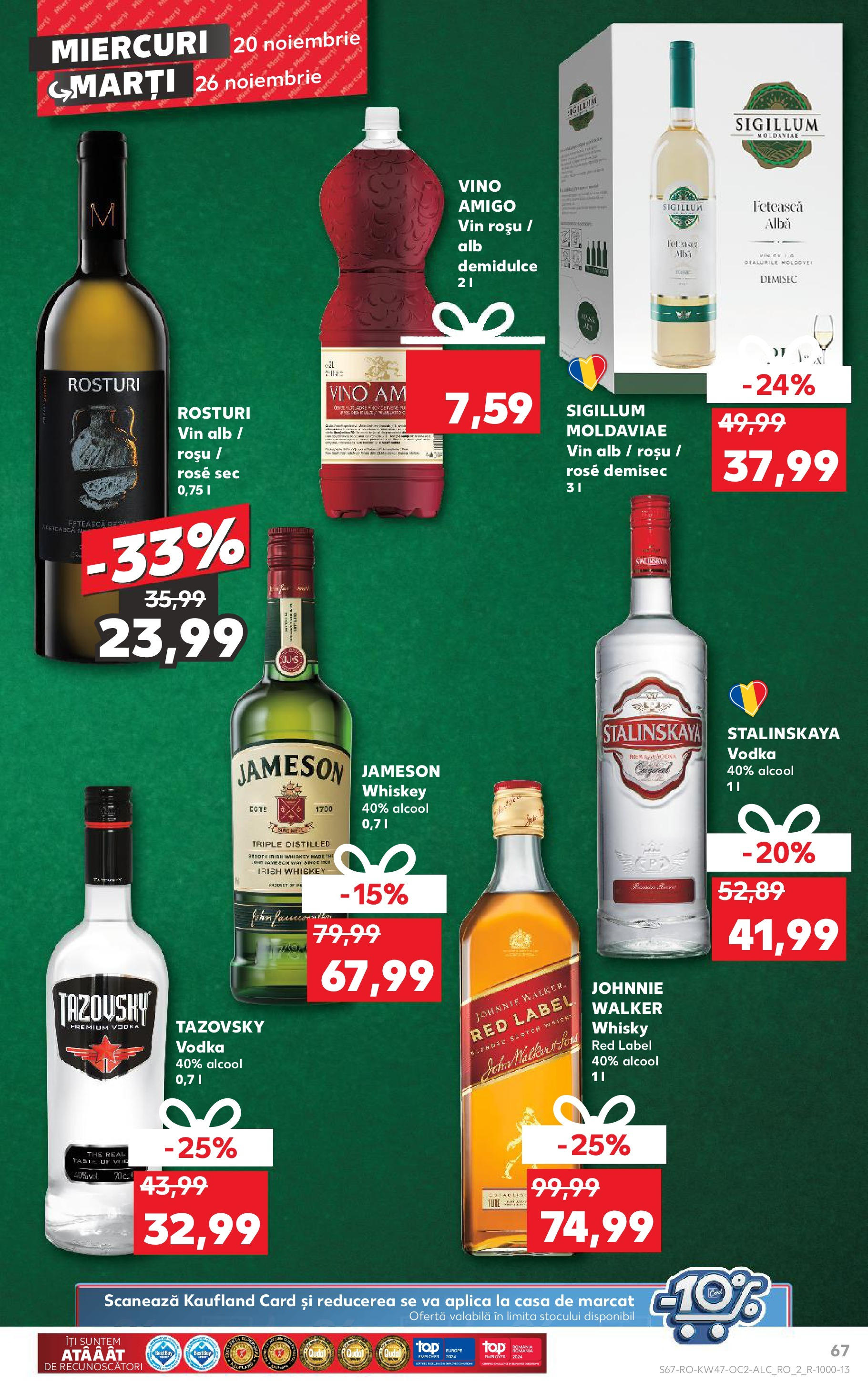 Catalog Kaufland CRĂCIUN de la 20.11.2024 | Pagină: 67 | Produse: Vin, Vodka, Whiskey