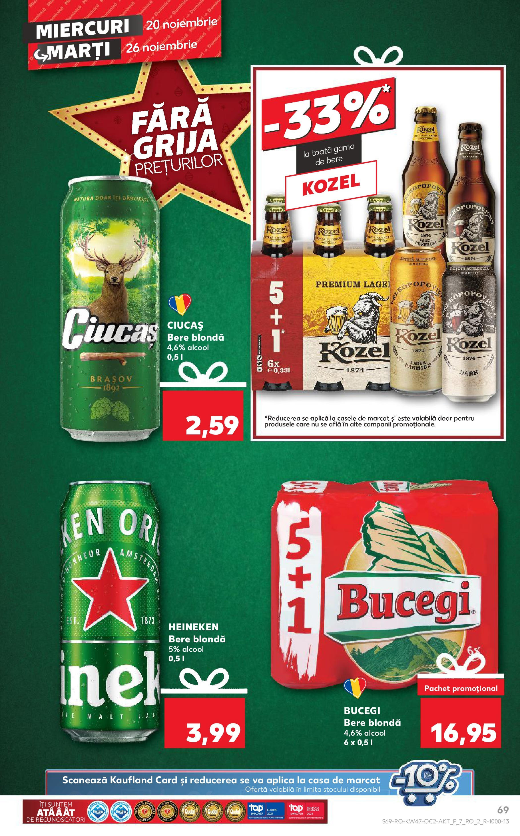 Catalog Kaufland CRĂCIUN de la 20.11.2024 | Pagină: 69 | Produse: Bere