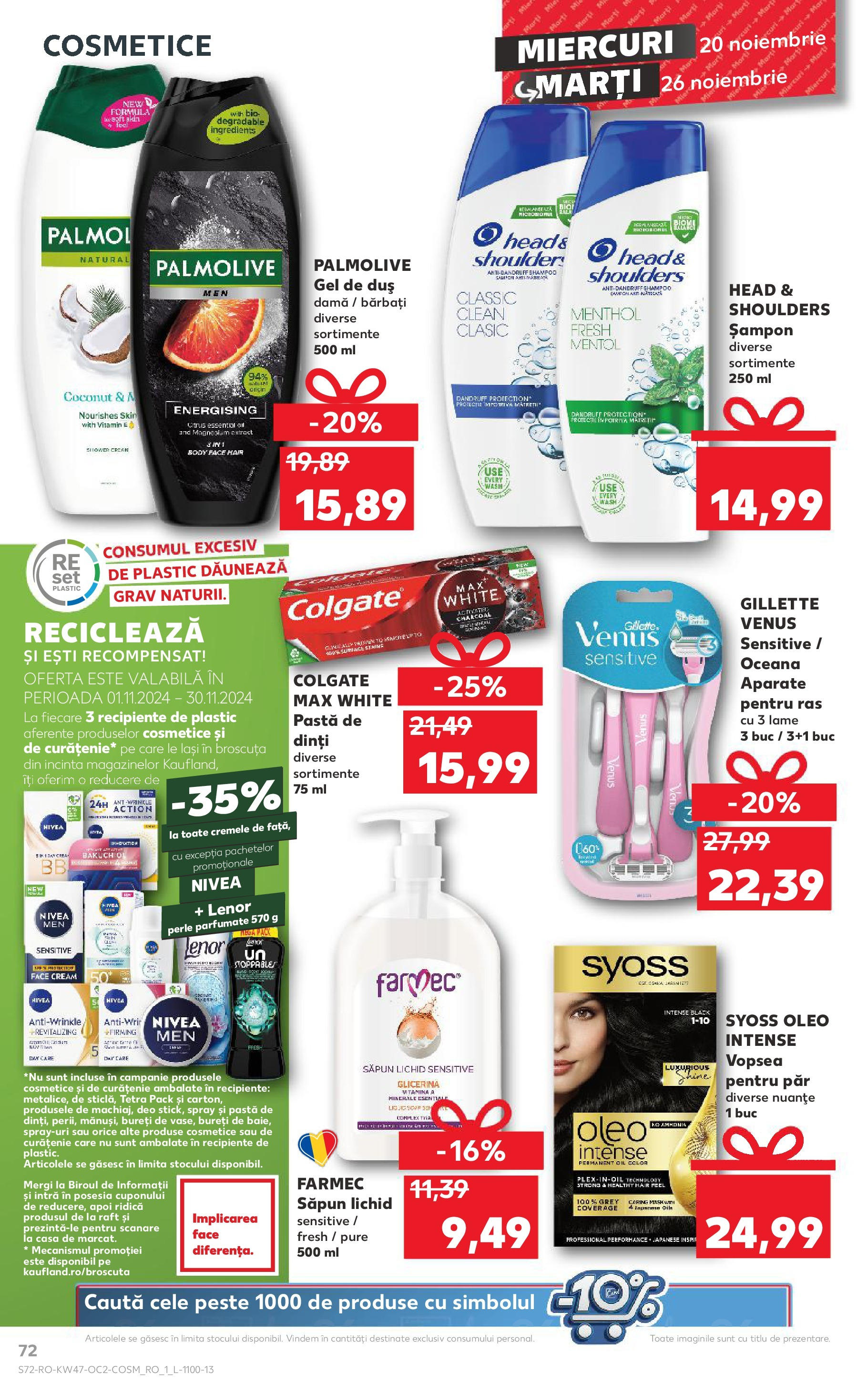 Catalog Kaufland - Ploieşti 20.11.2024 - Revista si Oferta | Pagină: 72 | Produse: Vopsea, Duș, Recipiente, Gel de duș