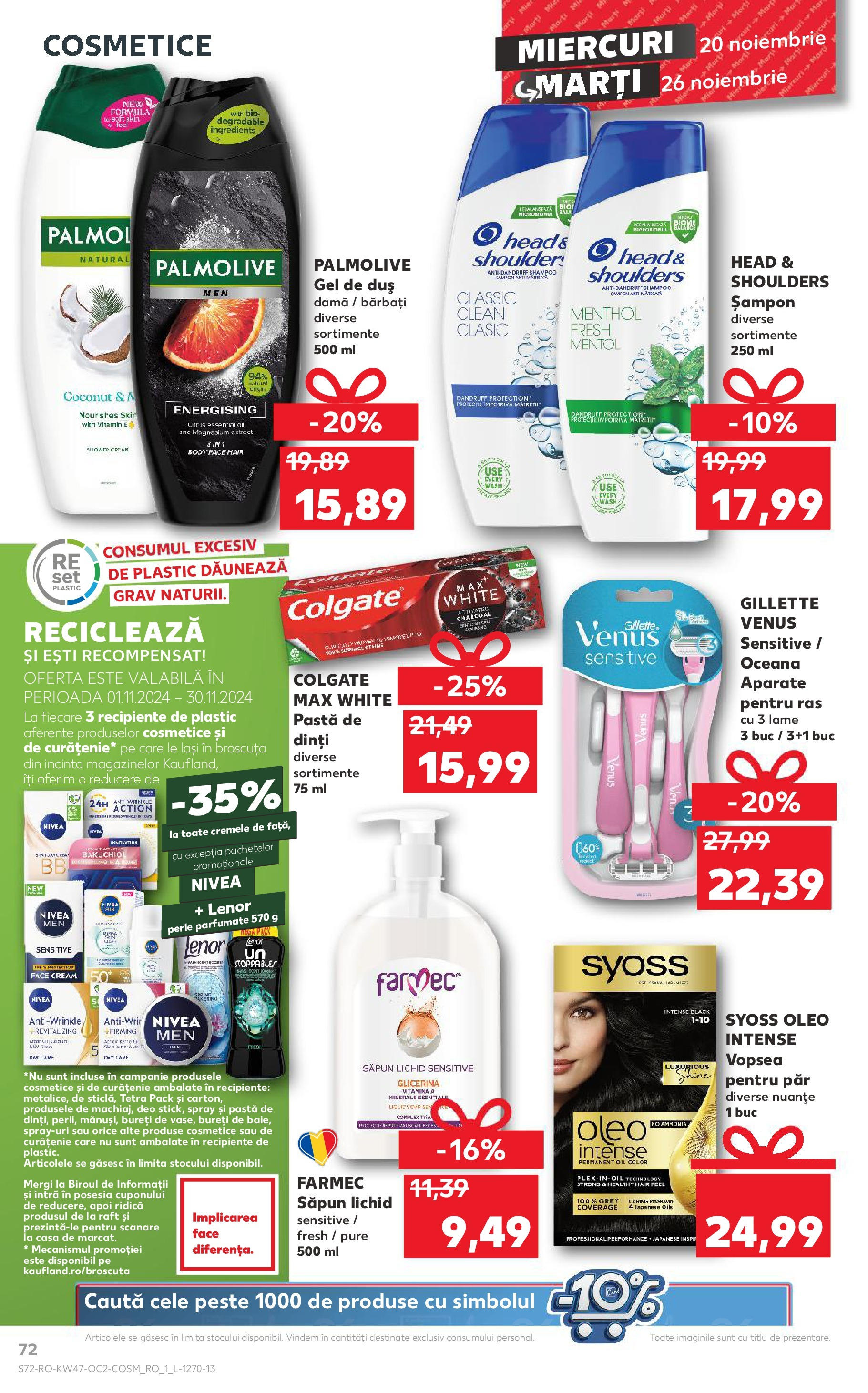 Catalog Kaufland - Sibiu 20.11.2024 - Revista si Oferta | Pagină: 72 | Produse: Body, Duș, Recipiente, Săpun