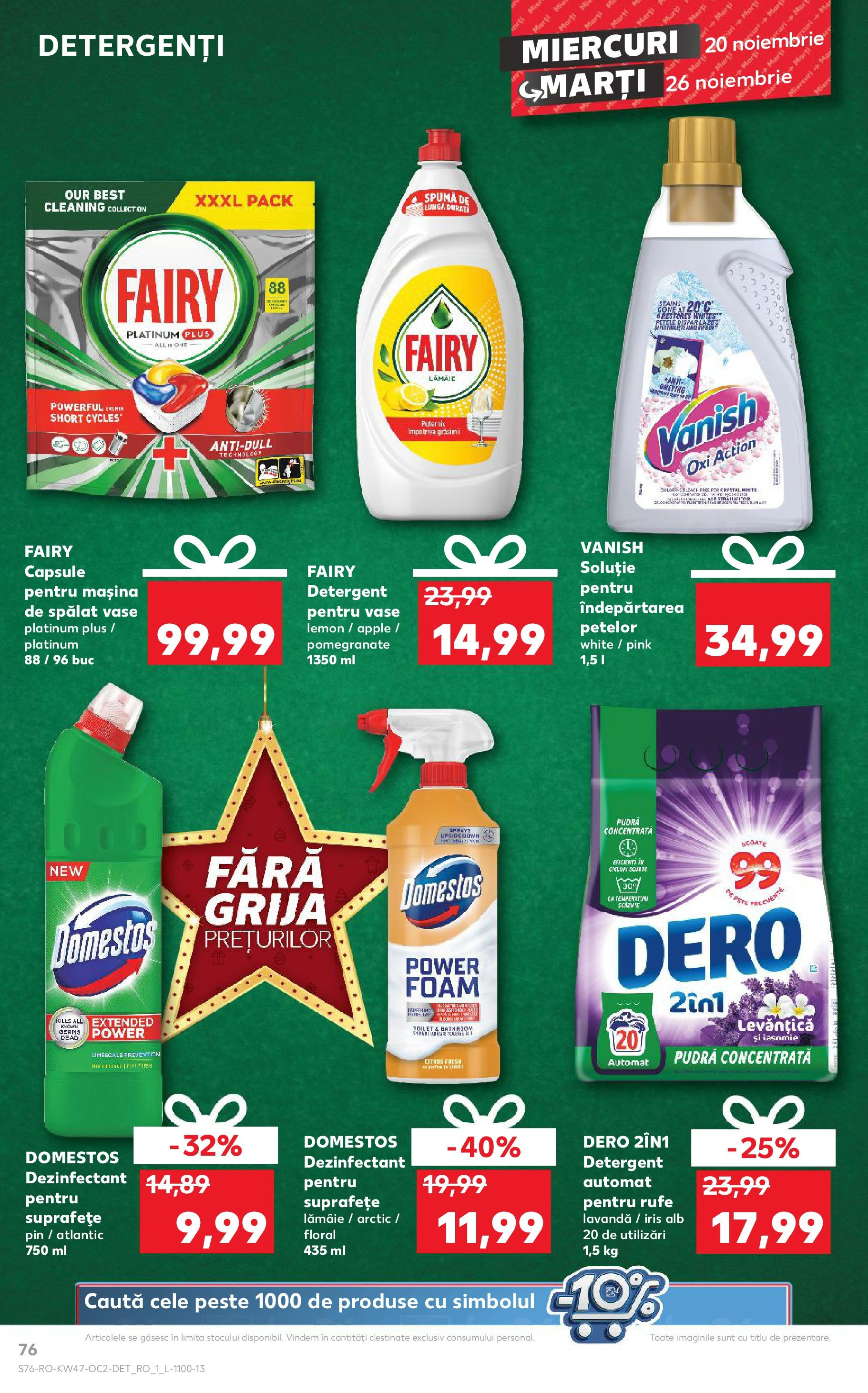 Catalog Kaufland - Sibiu 20.11.2024 - Revista si Oferta | Pagină: 76 | Produse: Pudră, Pește, Detergent, Lămâie