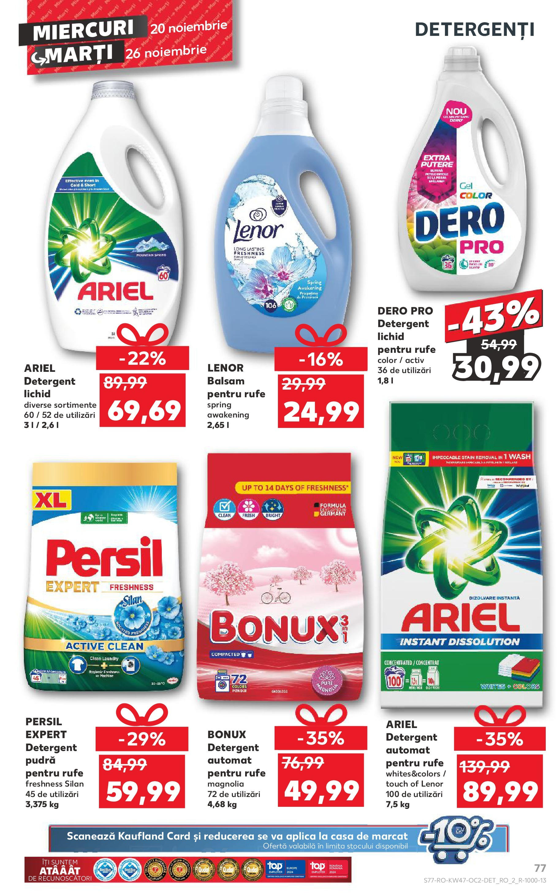 Catalog Kaufland CRĂCIUN de la 20.11.2024 | Pagină: 77 | Produse: Pudră, Balsam, Detergent