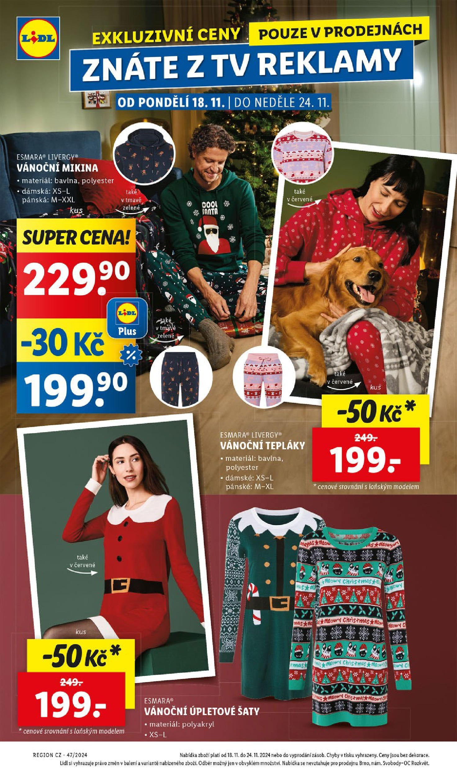 Lidl leták od 18.11.2024 - Nový akční leták | Strana: 44 | Produkty: Šaty, Mikina, Tv, Tepláky