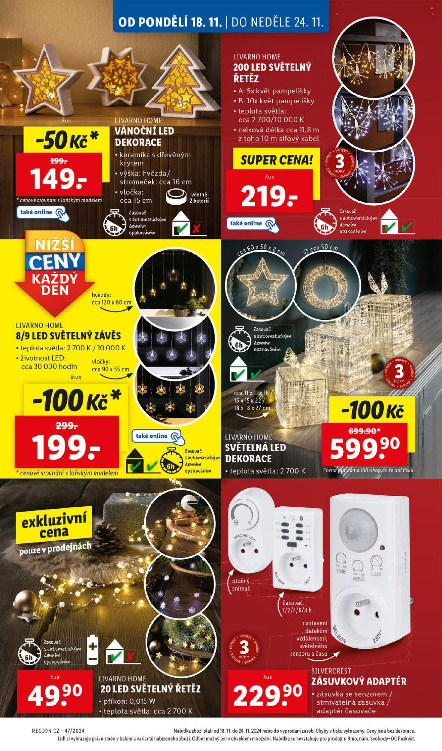 Lidl leták od 18.11.2024 - Nový akční leták | Strana: 50 | Produkty: Paruka, Kabel, LED, Dekorace