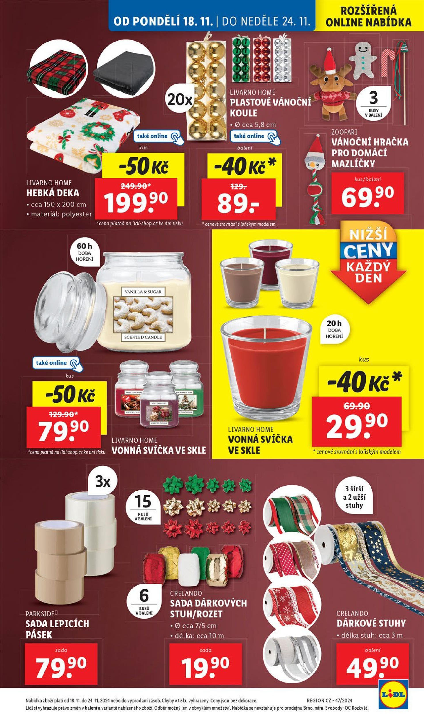 Lidl leták od 18.11.2024 - Nový akční leták | Strana: 53 | Produkty: Deka, Svíčka