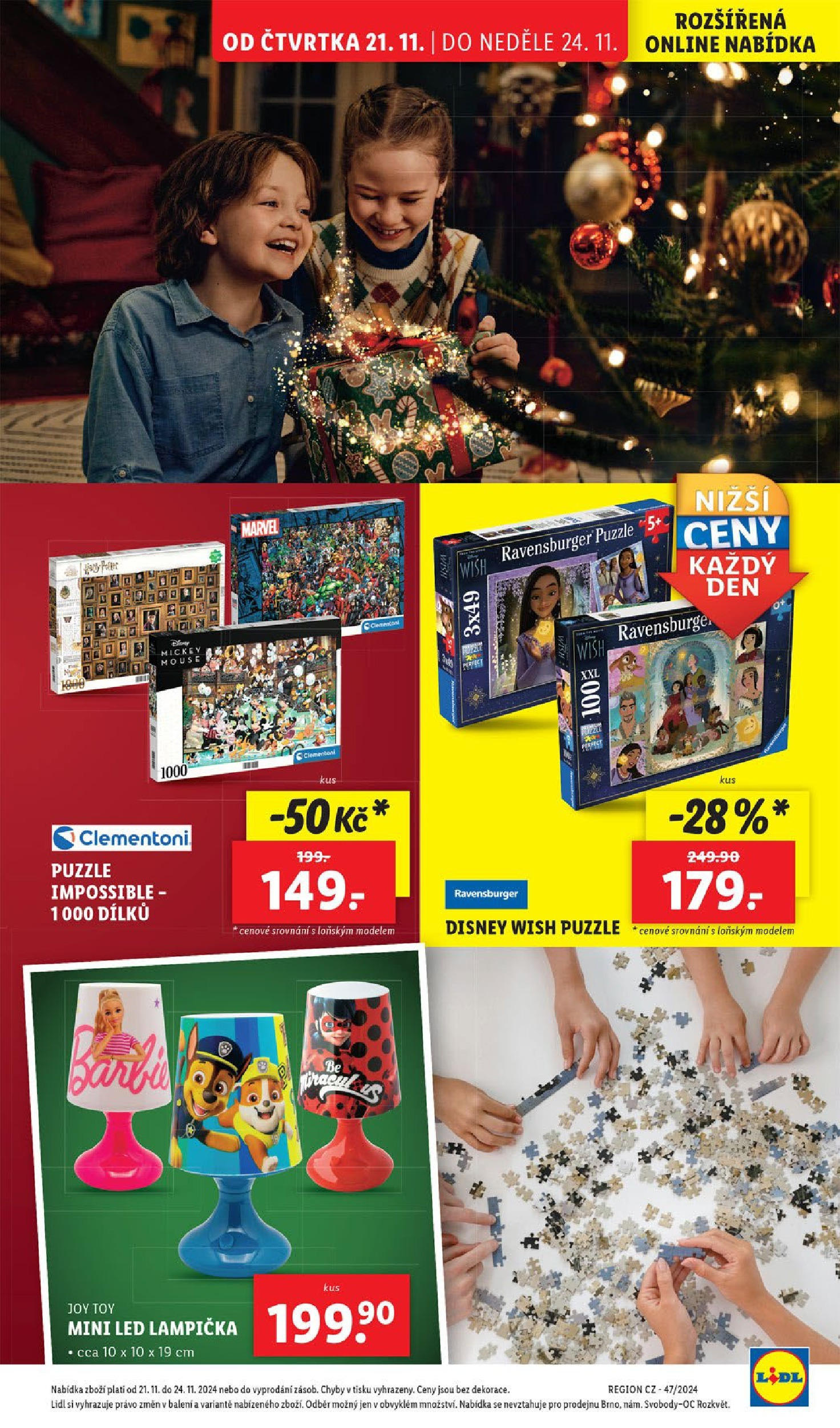 Lidl leták od 21.11.2024 - Nový akční leták | Strana: 55 | Produkty: Lampička, Puzzle, Harry Potter, LED