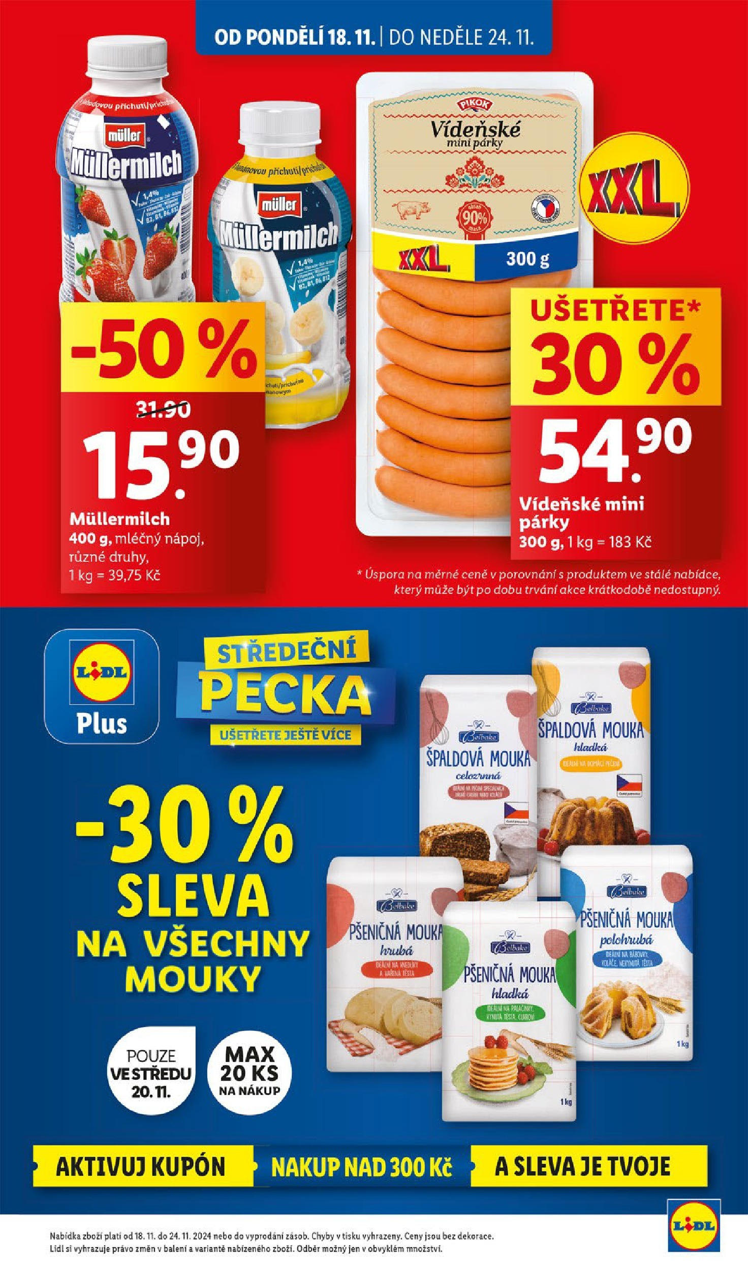 Lidl leták od 18.11.2024 - Nový akční leták | Strana: 3 | Produkty: Párky, Mouka, Cukroví, Pikok