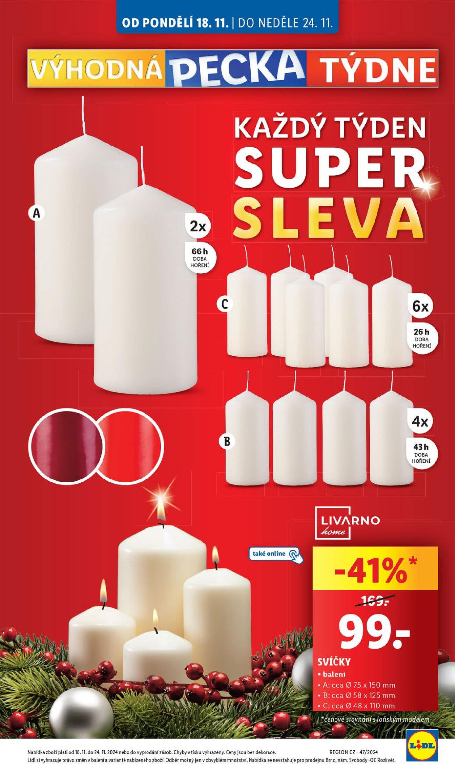 Lidl leták od 18.11.2024 - Nový akční leták | Strana: 11 | Produkty: Svíčky