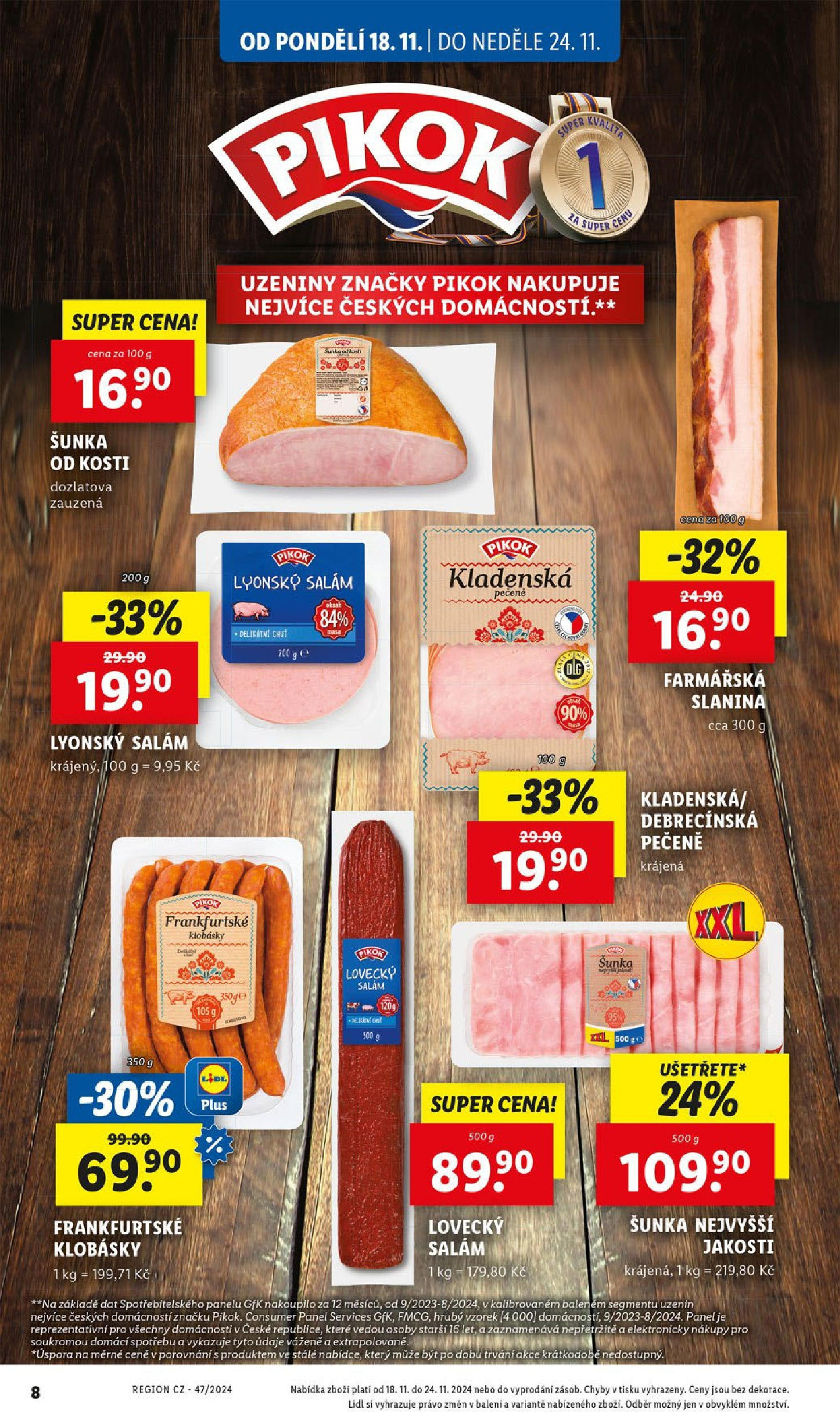 Lidl leták od 18.11.2024 - Nový akční leták | Strana: 18 | Produkty: Šunka od kosti, Šunka, Uzeniny, Pikok