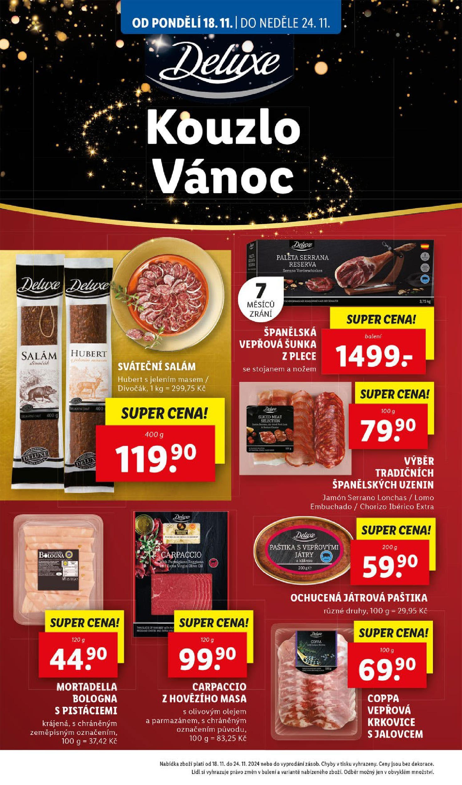 Lidl leták od 18.11.2024 - Nový akční leták | Strana: 22 | Produkty: Salám, Krkovice, Parmigiano Reggiano, Chorizo