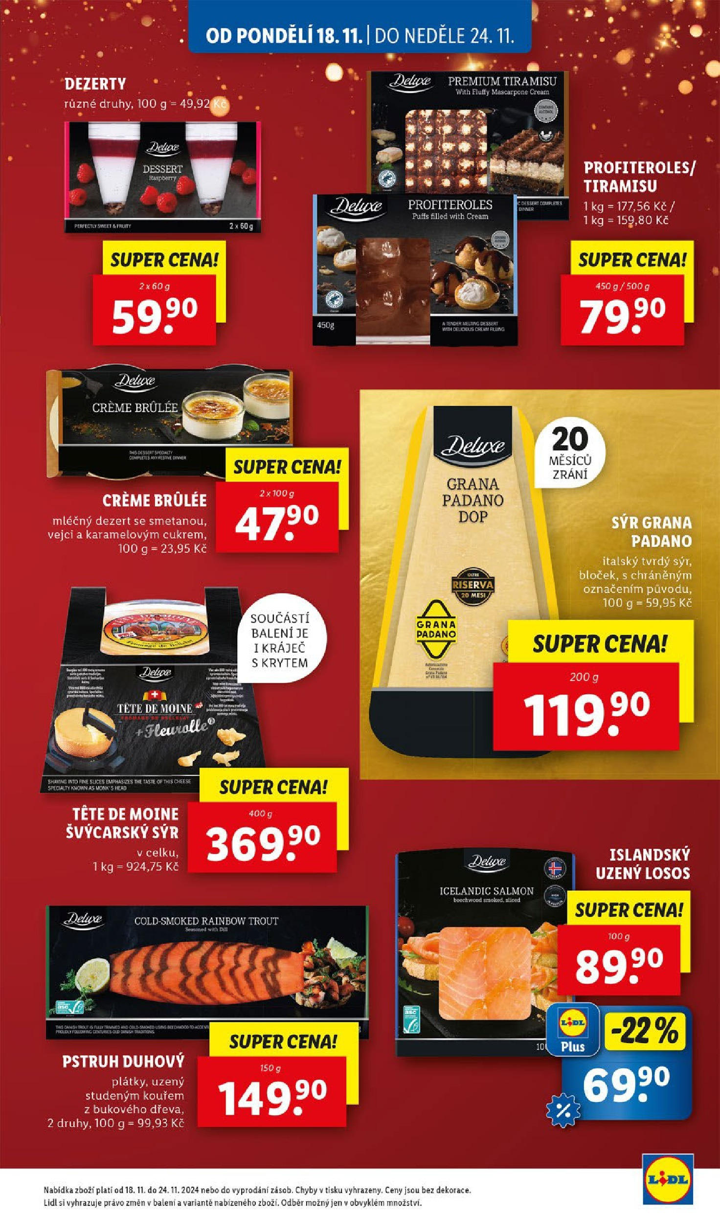 Lidl leták od 18.11.2024 - Nový akční leták | Strana: 23 | Produkty: Dezerty, Deluxe, Crème brûlée, Mascarpone