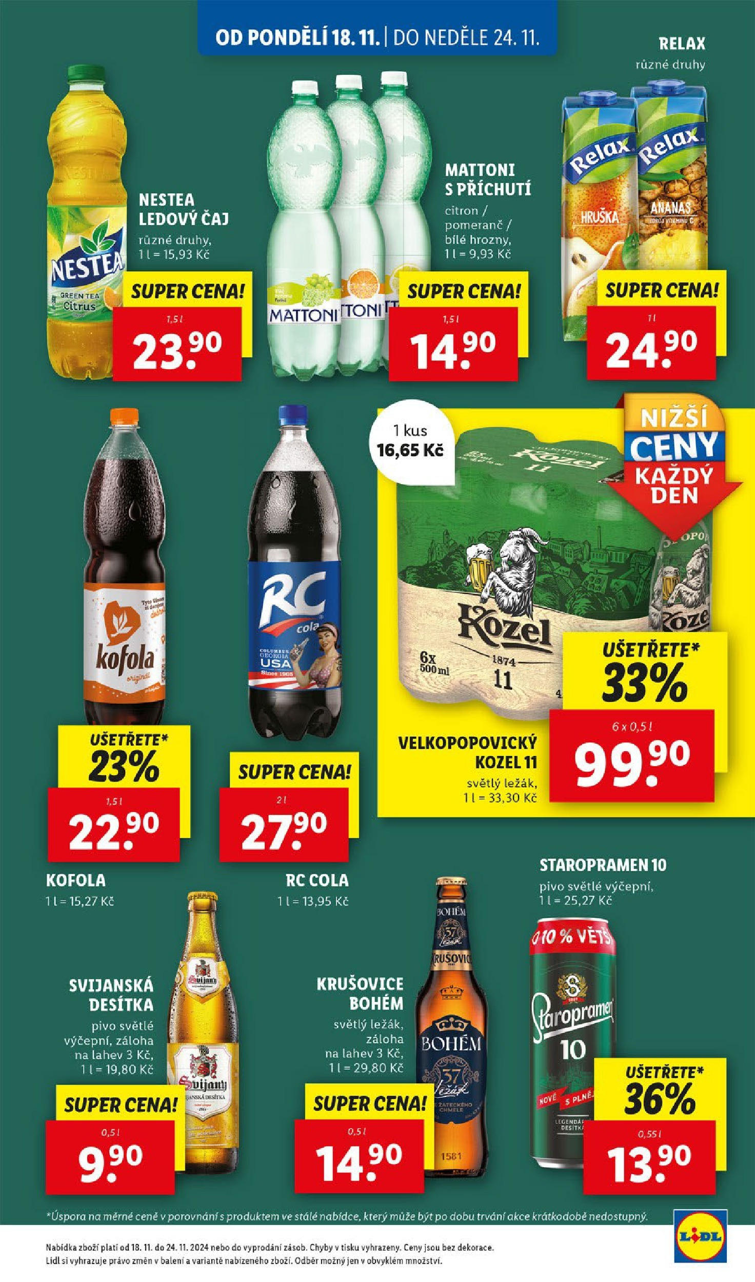 Lidl leták od 18.11.2024 - Nový akční leták | Strana: 35 | Produkty: Staropramen, Ananas, Kofola, Ledový čaj