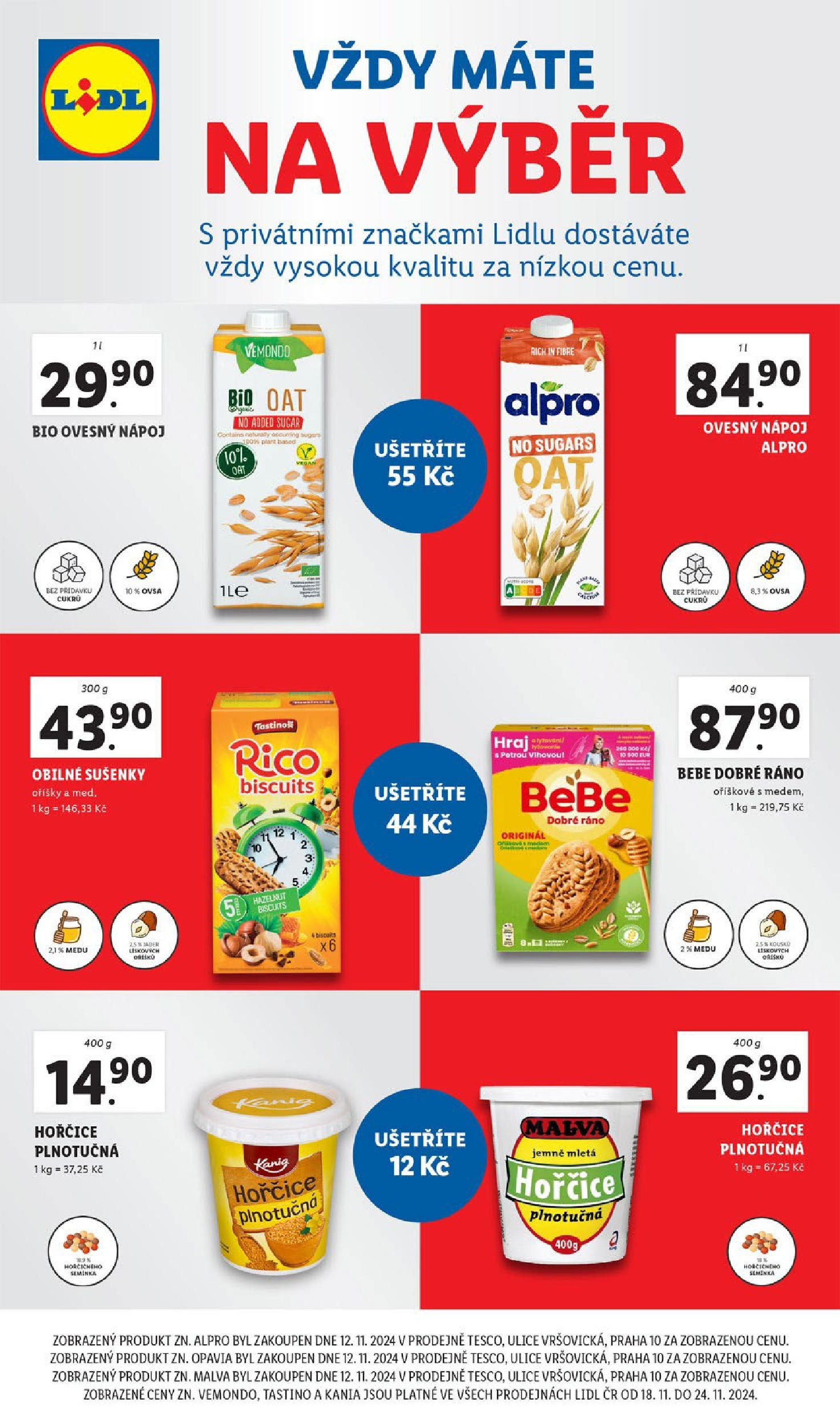 Lidl leták od 18.11.2024 - Nový akční leták | Strana: 62 | Produkty: Oříšky, Hořčice, Sušenky, Alpro