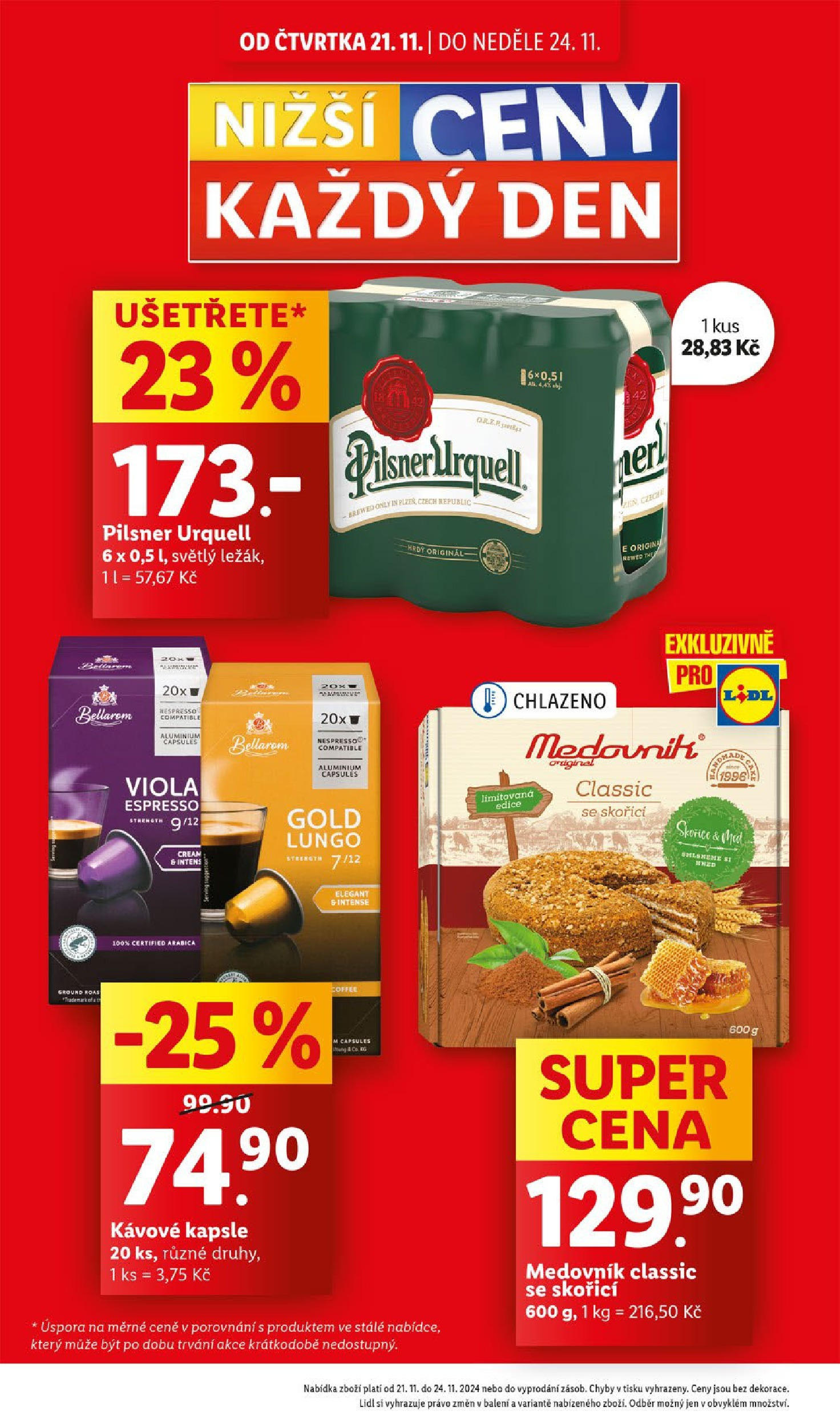 Lidl leták od 21.11.2024 - Nový akční leták | Strana: 2 | Produkty: Kávové kapsle, Pilsner, Nespresso, Bellarom