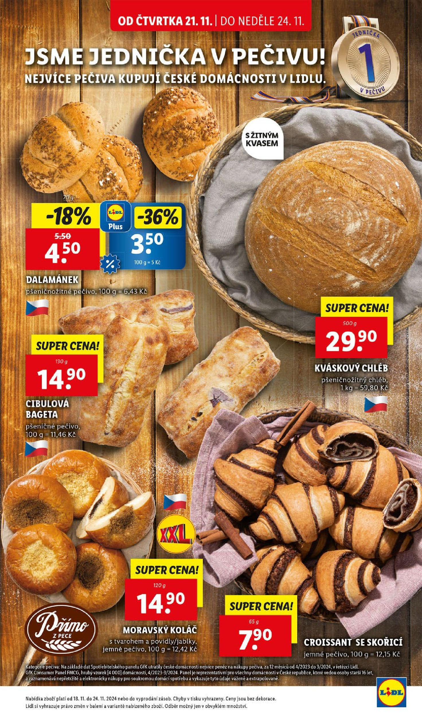 Lidl leták od 21.11.2024 - Nový akční leták | Strana: 13 | Produkty: Kváskový chléb, Pečivo, Croissant, Dalamánek