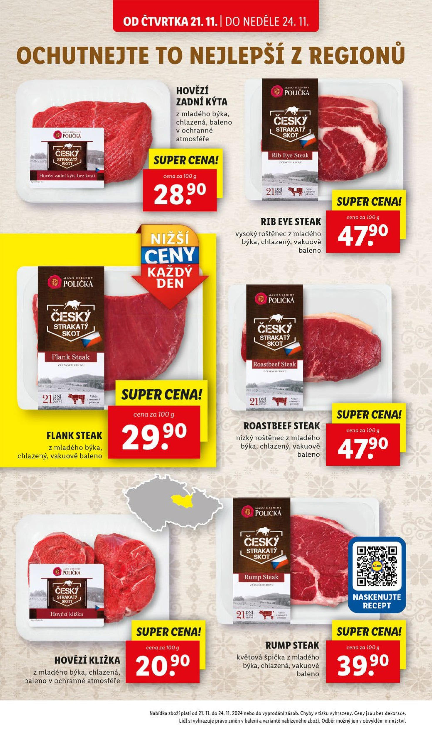 Lidl leták od 21.11.2024 - Nový akční leták | Strana: 20 | Produkty: Polička, Hovězí maso, Roastbeef, Maso