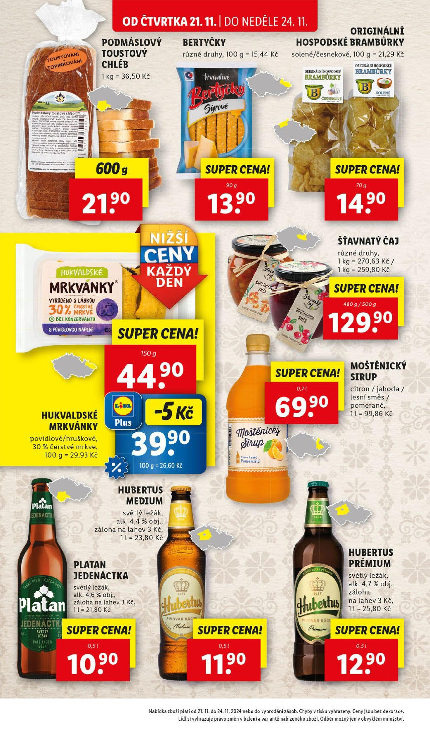 Lidl leták od 21.11.2024 - Nový akční leták | Strana: 24 | Produkty: Chléb, Bramburky, Sirup, Citron