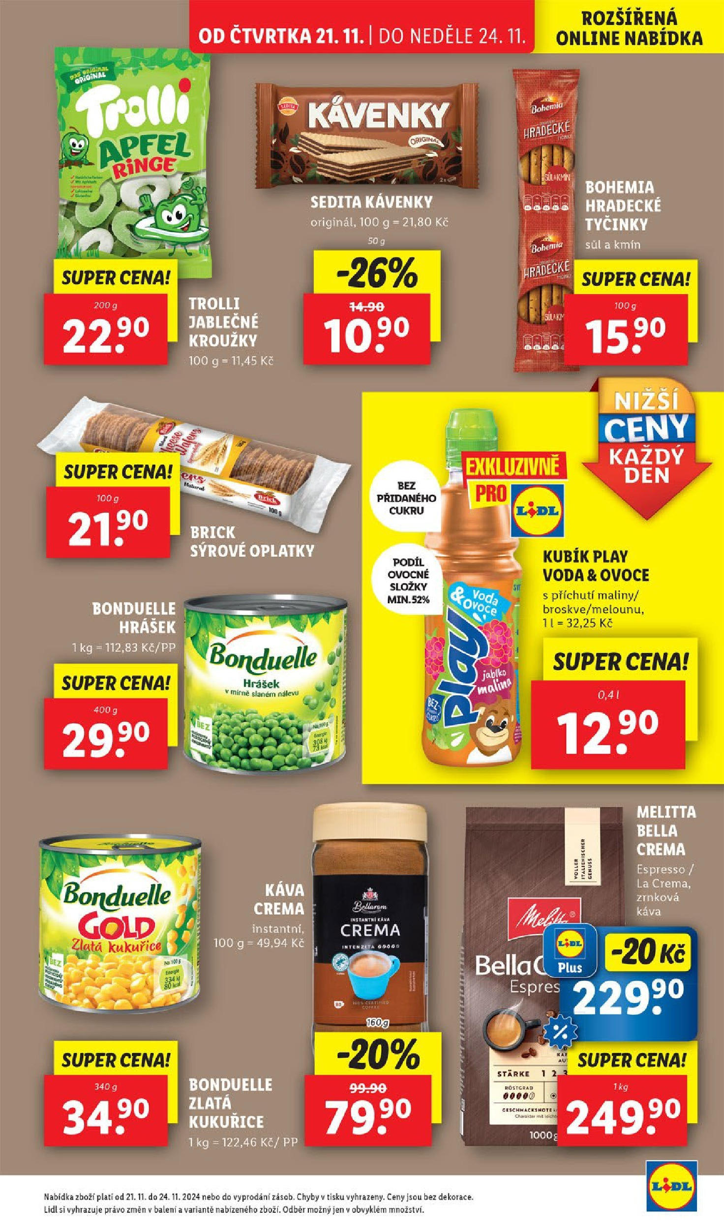 Lidl leták od 21.11.2024 - Nový akční leták | Strana: 35 | Produkty: Ovoce, Voda, Hrášek, Oplatky